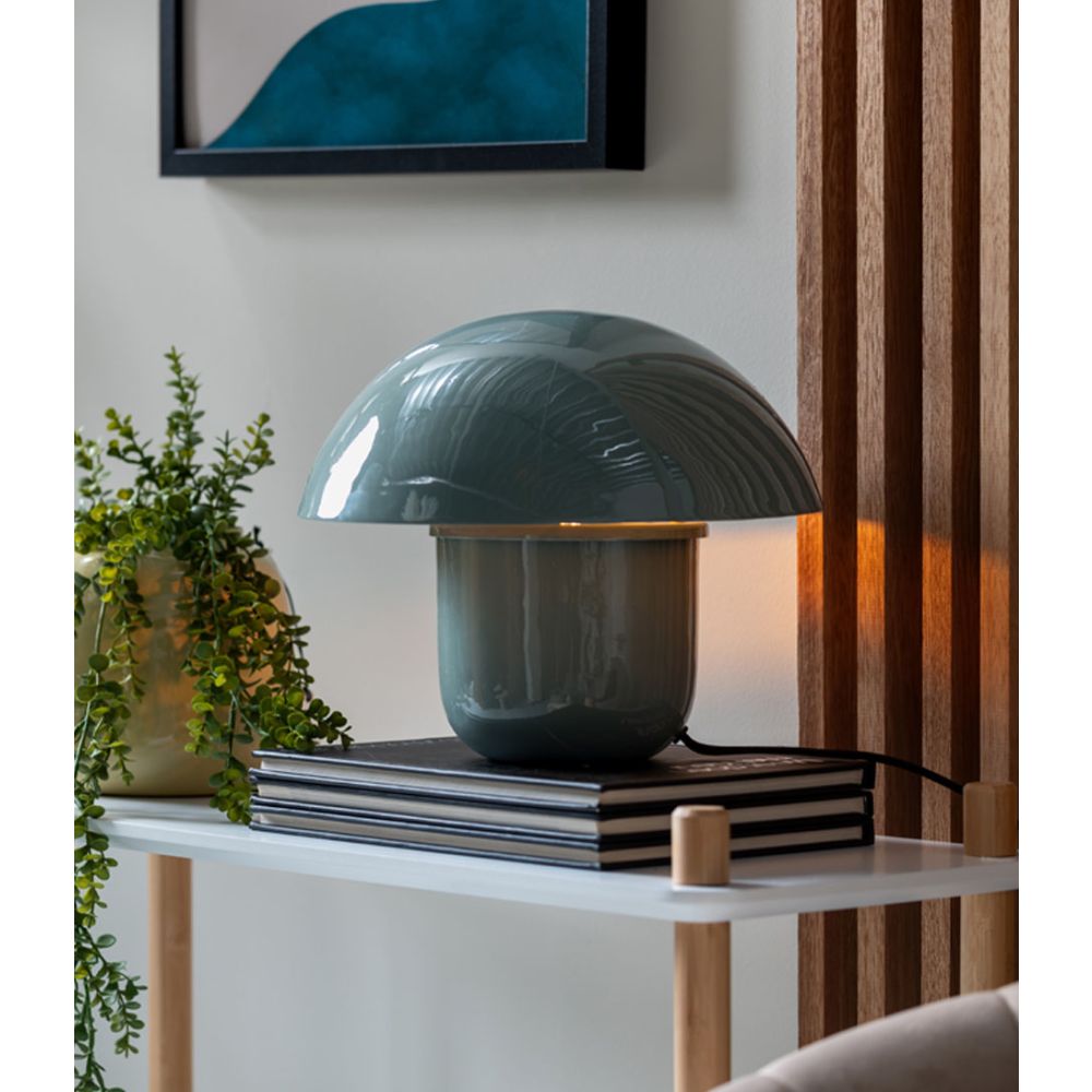 POPUP - Lampada Table Lamp FAT MUSHROOM Accessorio Present Time 25cm Misty Blue