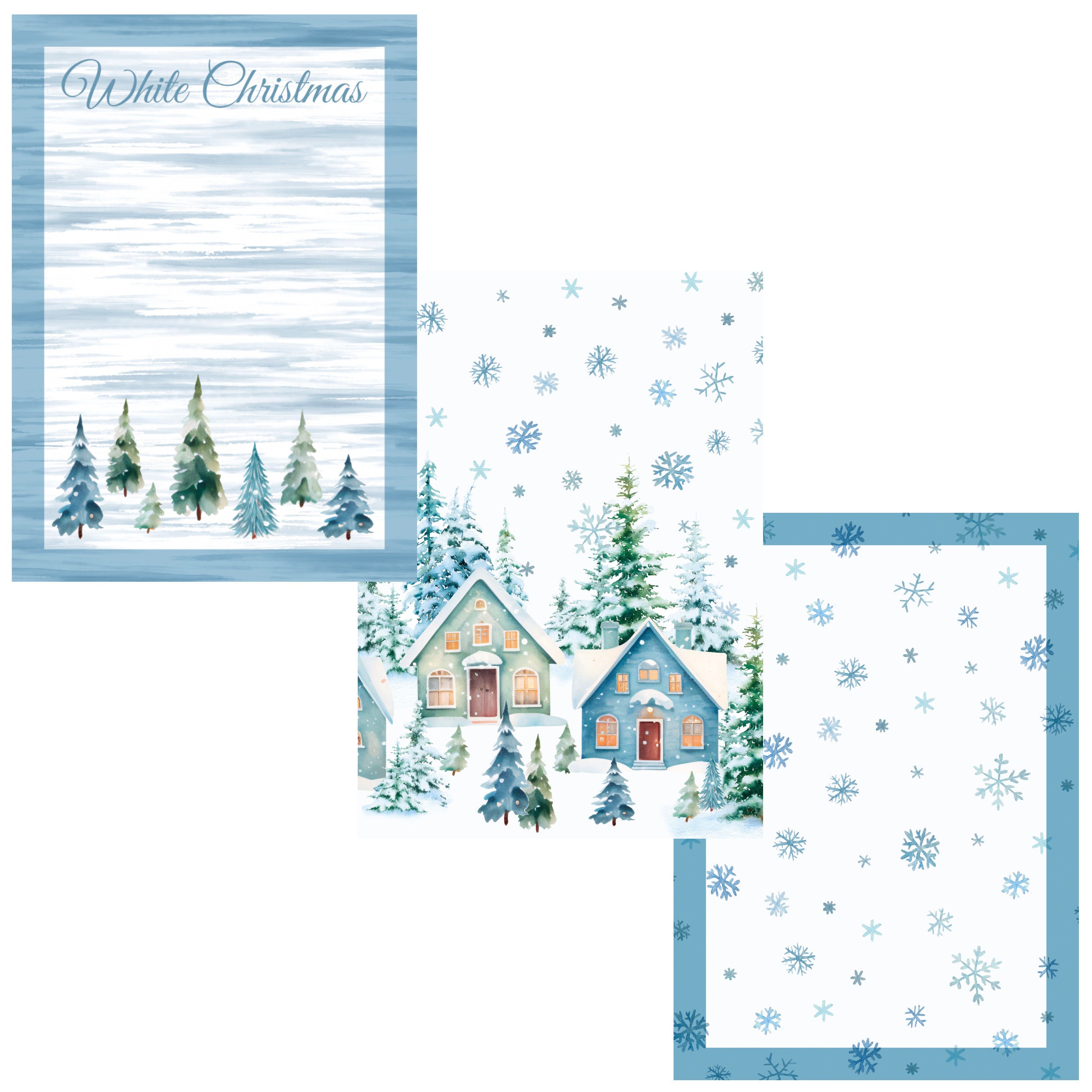 Set 3 Canovacci Twill Cotone Antimacchia WHITE CHRISTMAS Cucina Riviera 50 x 70 cm Multicolor