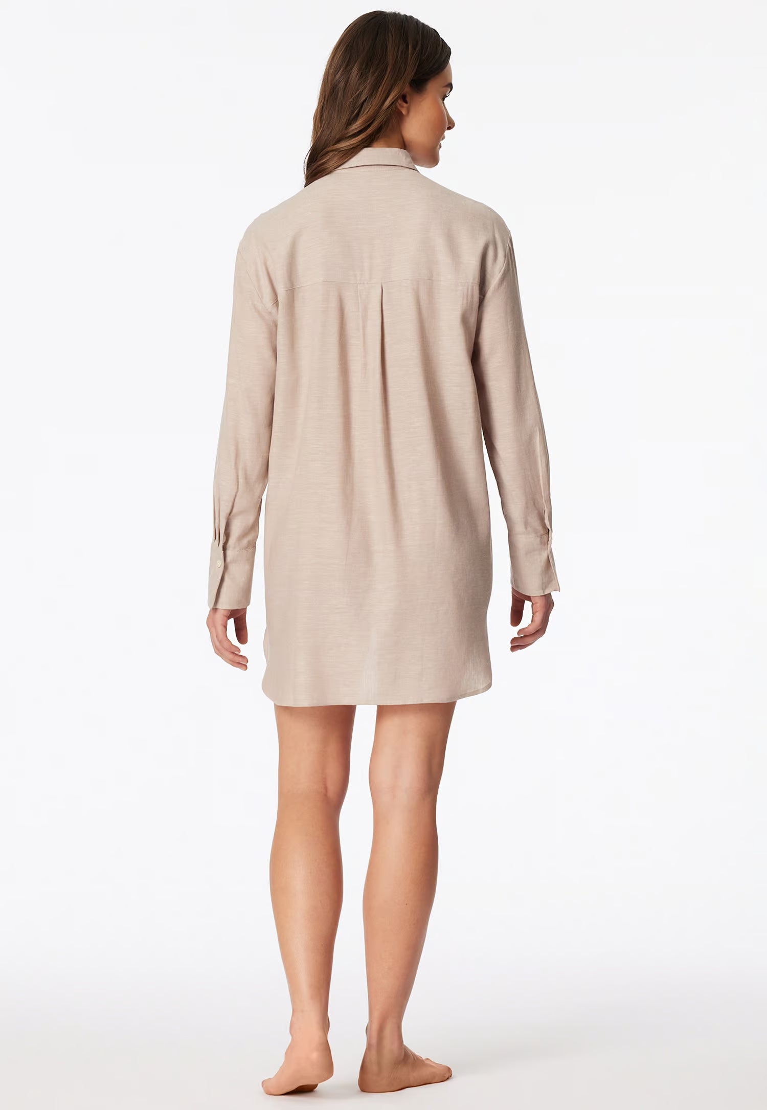 Camicione Lungo Aperto Misto Lino Abbigliamento Schiesser