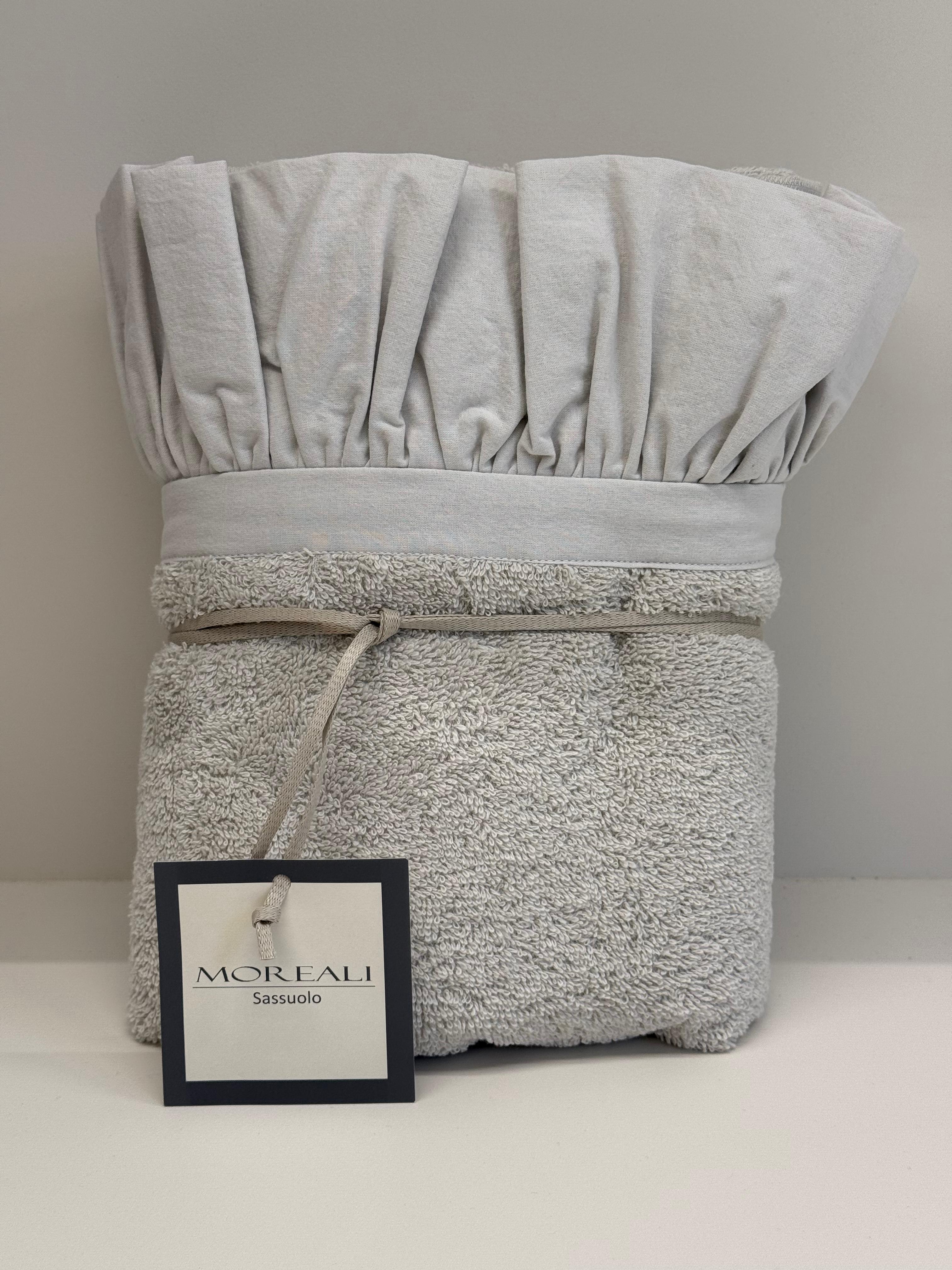 Set Asciugamani Frappa Bagno Moreali Tessile Casa 60 x 100 / 40 x 60 Perla