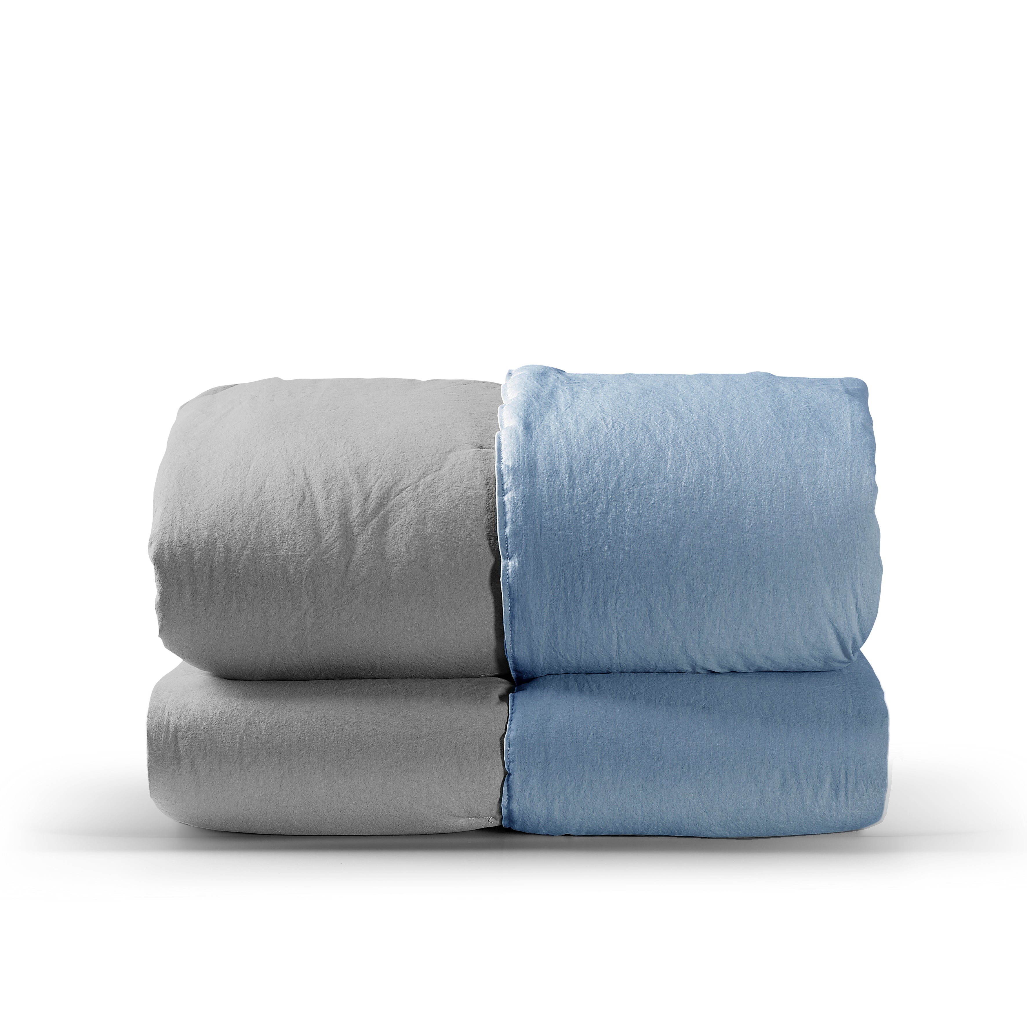 Trapunta MEDIA No-Stiro Double DUECENTO Letto Moreali Tessile Casa Matrimoniale 270 x 270 Azzurro Polvere/Grigio