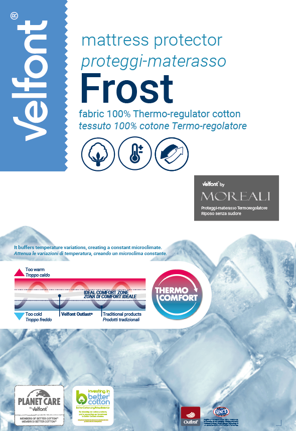 Coprimaterasso Termoregolatore Outlast® Materasso Velfont x Moreali