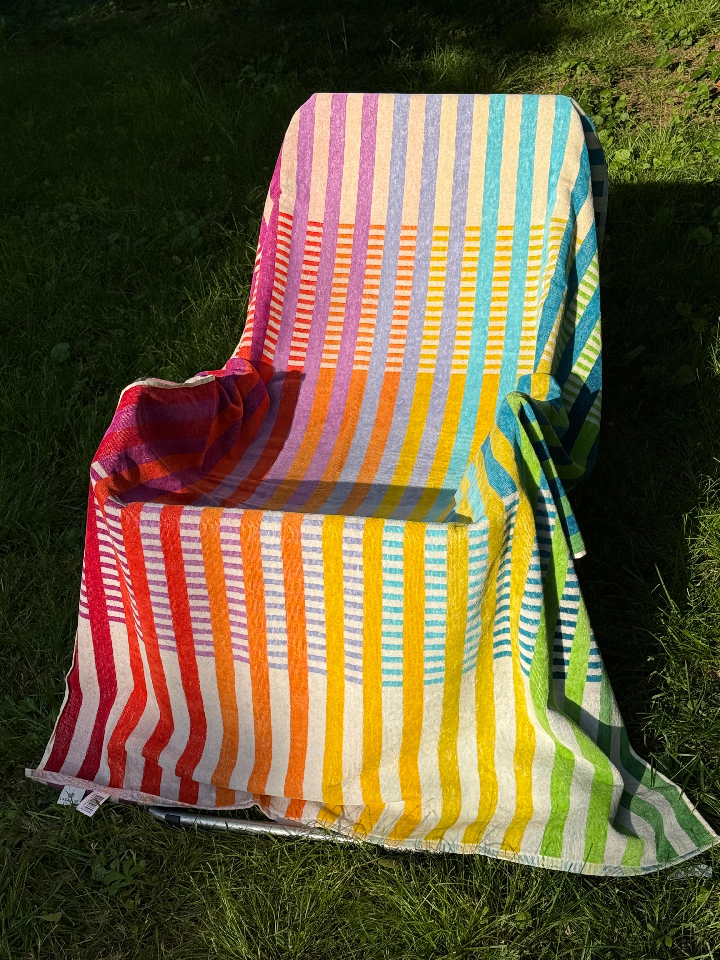 Telo Mare Spugna Velour Colorful Bagno Lasa Home 100 x 180 Multicolor