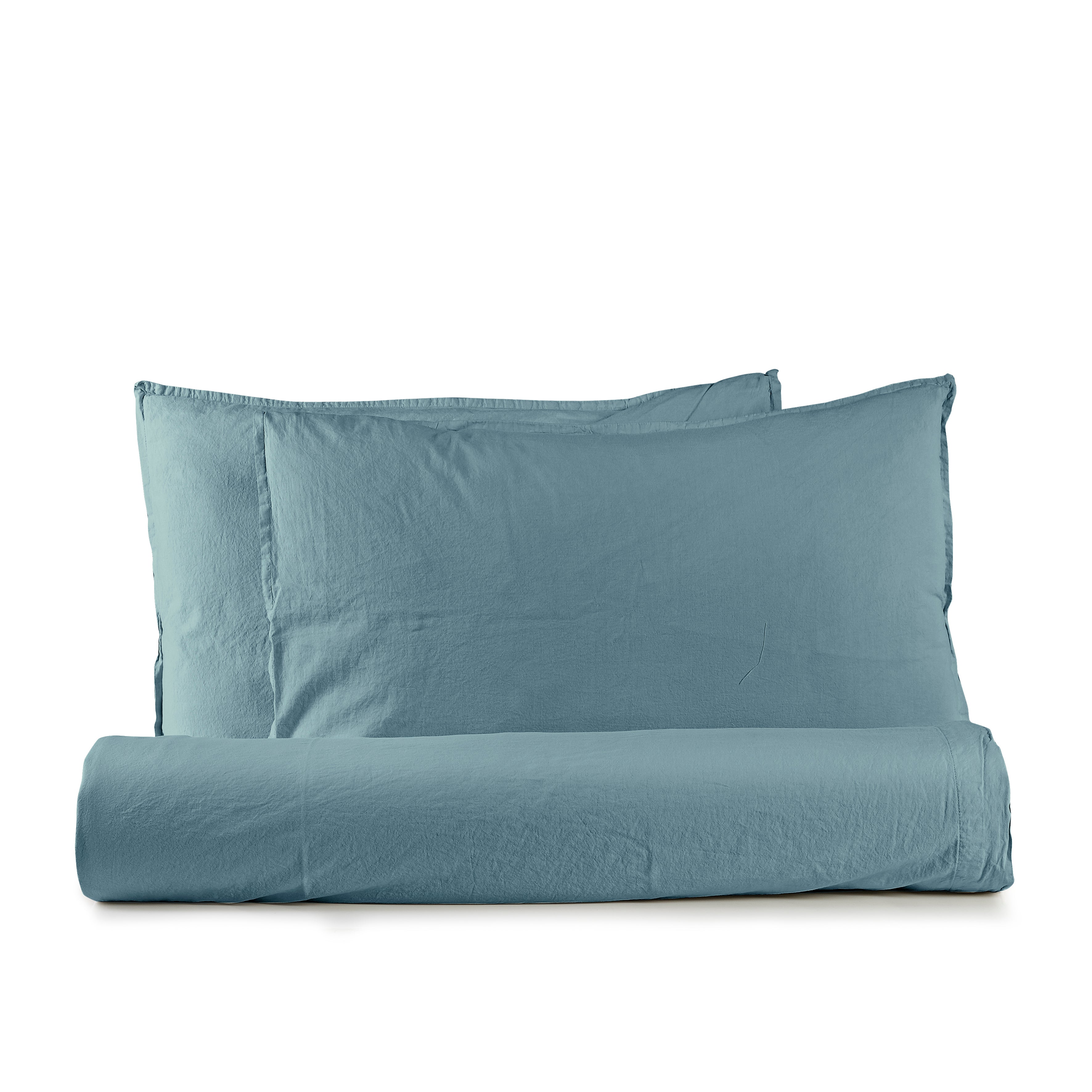 Parure Lenzuola Cotone No-Stiro ESSENZIALE Letto Moreali Tessile Casa Matrimoniale 250 x 295 Ottanio