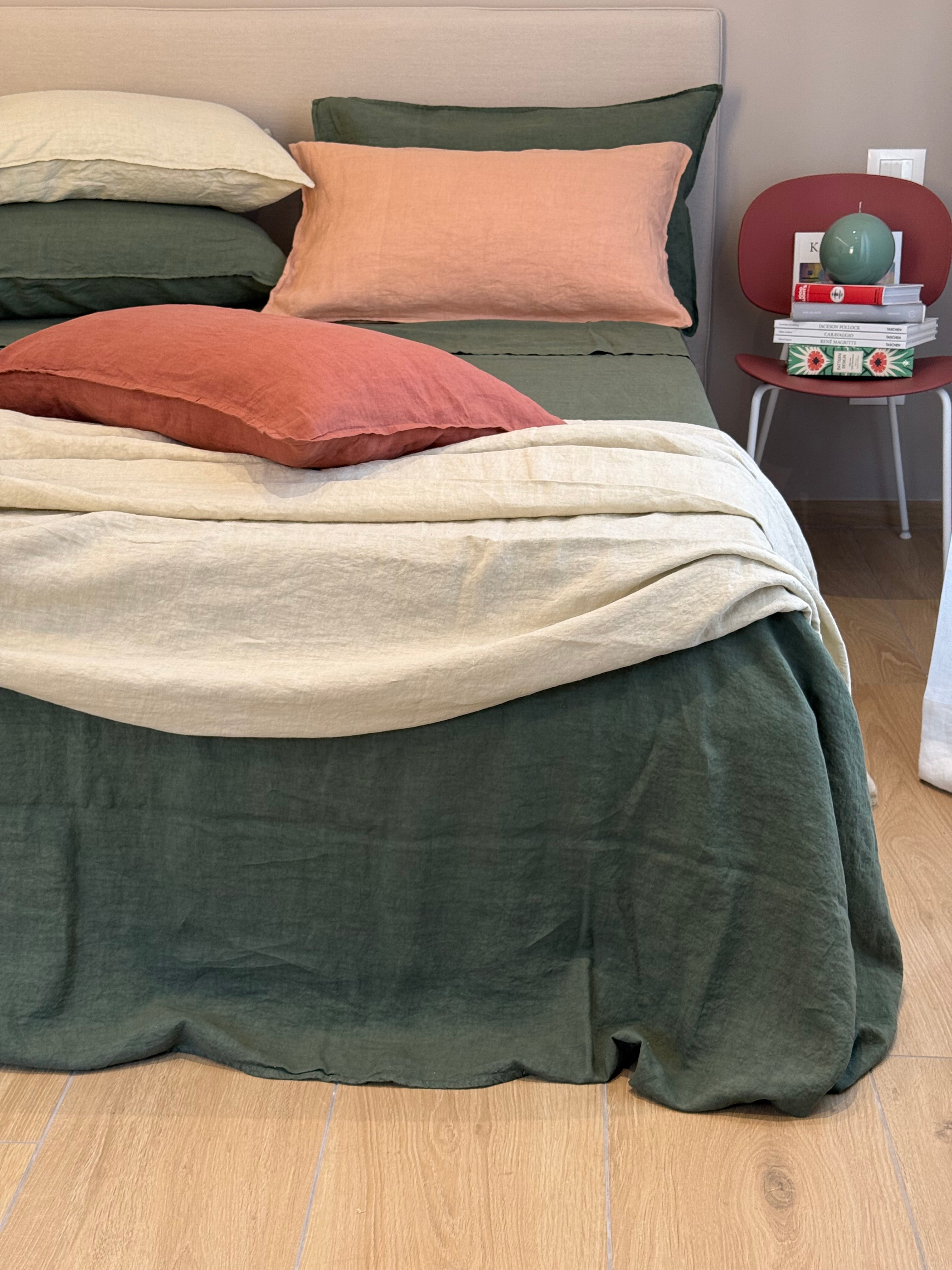 Parure Lenzuola No-Stiro PURO LINO Letto Moreali Tessile Casa