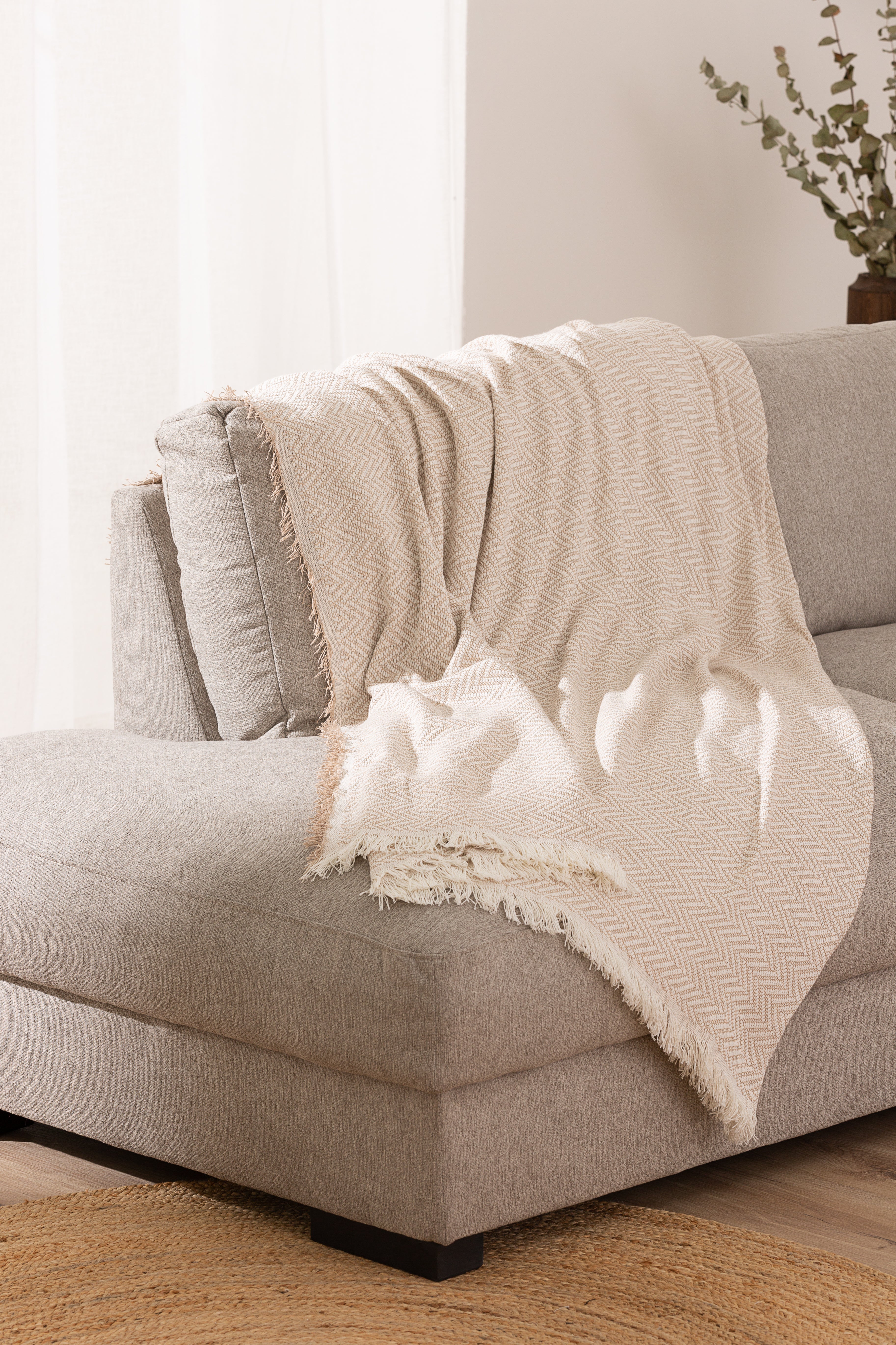 Telo Copritutto Cotone Zig Zag Kenya Soggiorno Belmarti 230 x 260 Corda