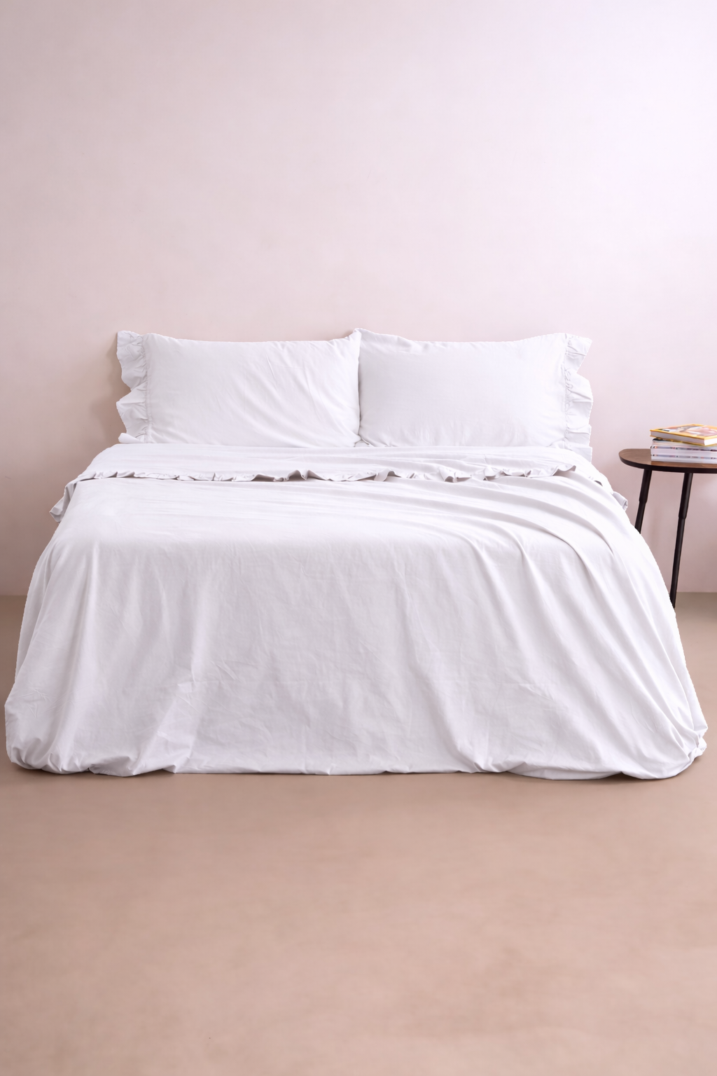 Parure Lenzuola No-Stiro FRAPPA Letto Moreali Tessile Casa Matrimoniale Bianco