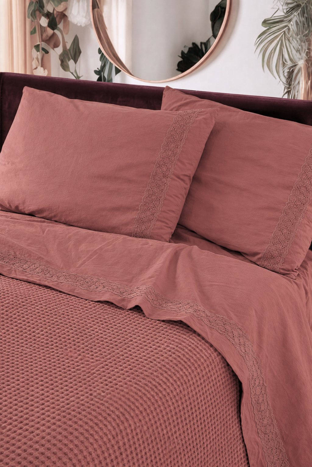 Parure Lenzuola Cotone No-Stiro PIZZO CROCHET Letto Moreali Tessile Casa Matrimoniale 250 x 295 Marrakech