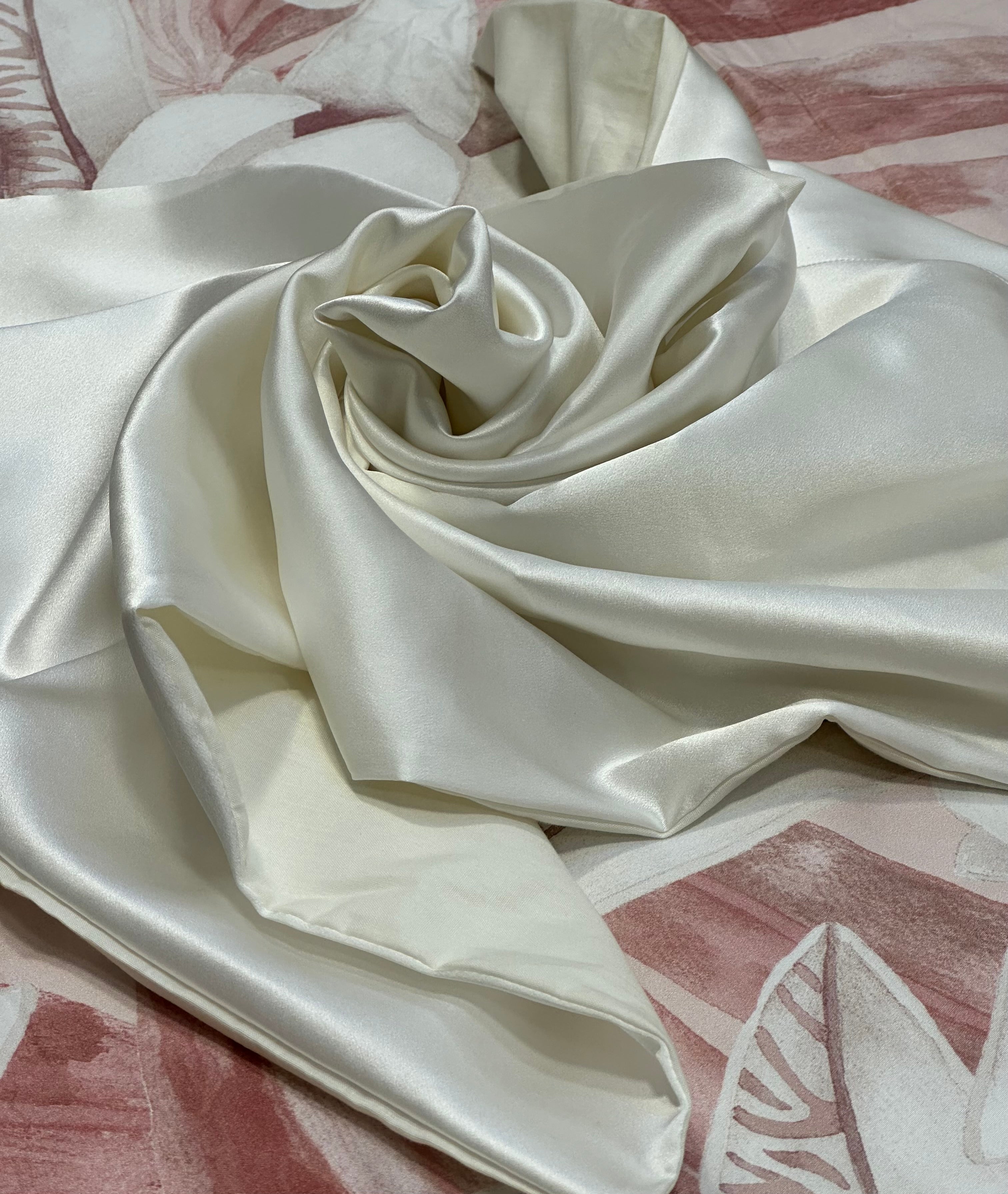 Federa Double in Seta ROYAL Made in Italy Letto Moreali Tessile Casa 50 x 80 cm Bianco Seta