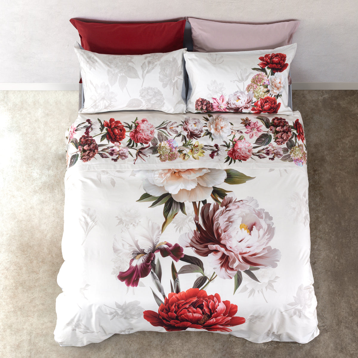 Completo Lenzuola Copriletto Flower Power 2651 Letto Cogal Matrimoniale Fiori