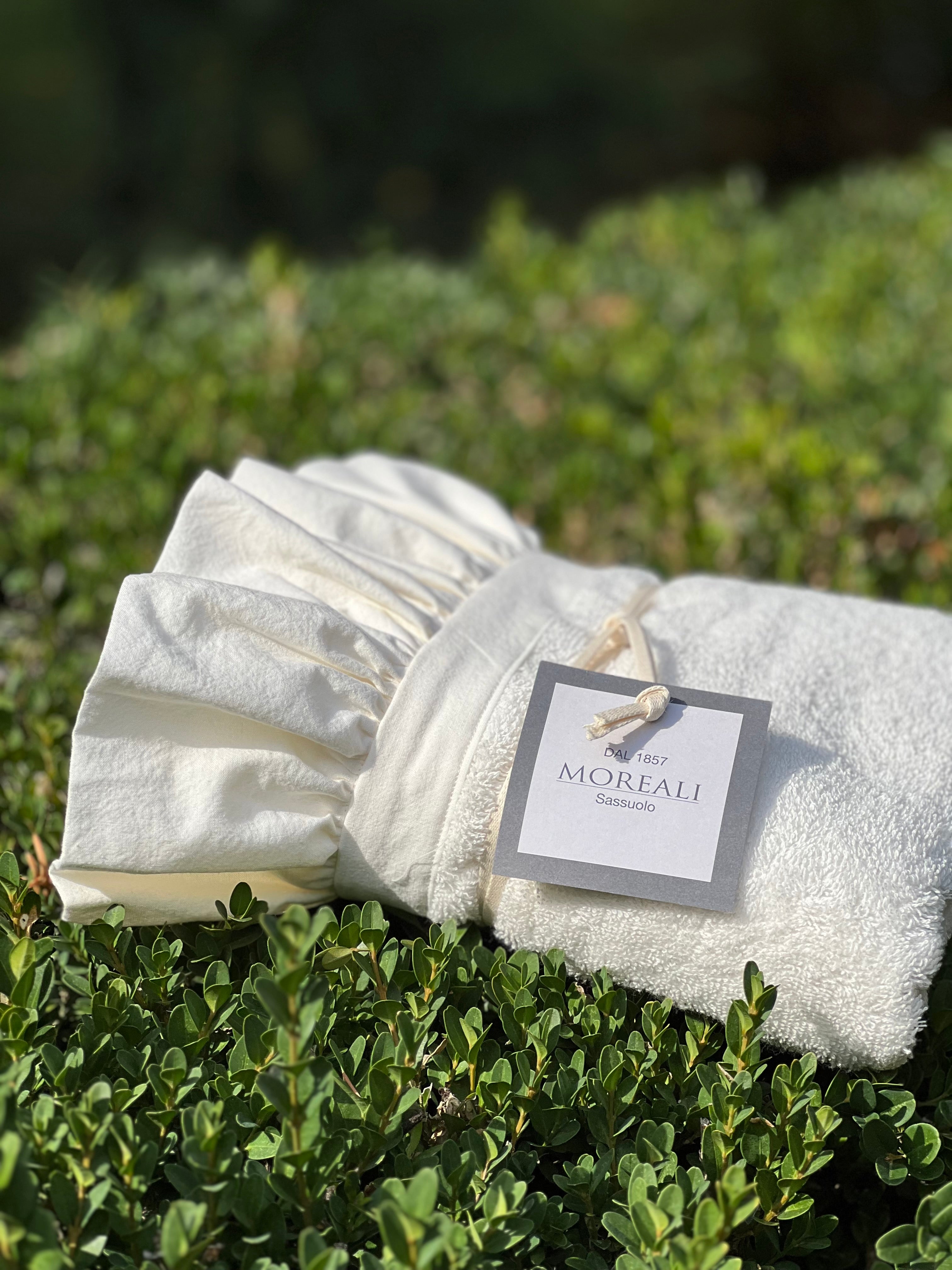 Set Asciugamani Frappa Bagno Moreali Tessile Casa 60 x 100 / 40 x 60 Avorio