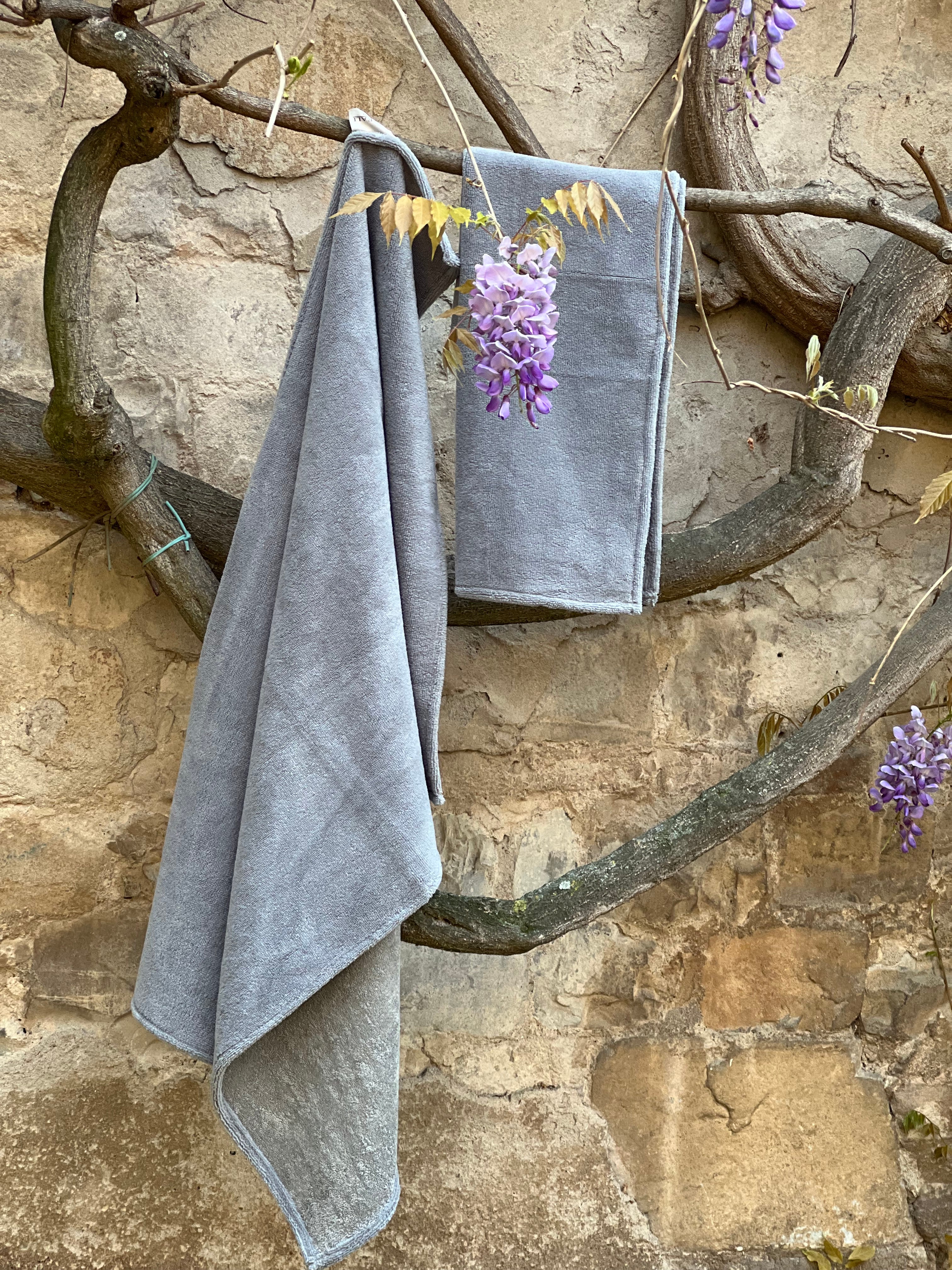 Set Asciugamani BAMBOO Made in Italy Bagno Moreali Tessile Casa 100 x 62 / 60 x 40 Grigio