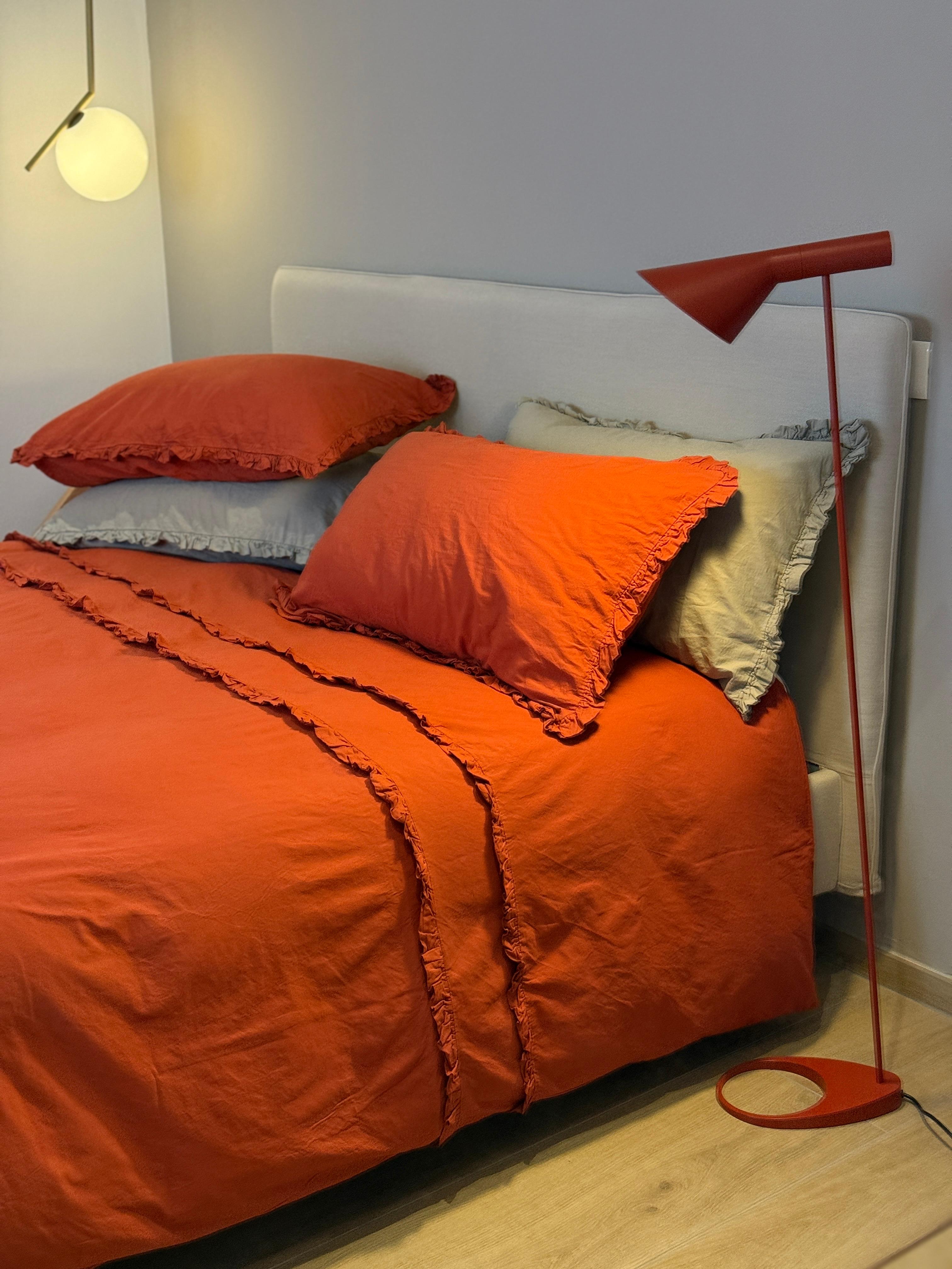 Parure Copripiumino No-Stiro DOPPIA FRAPPINA Letto Moreali Tessile Casa