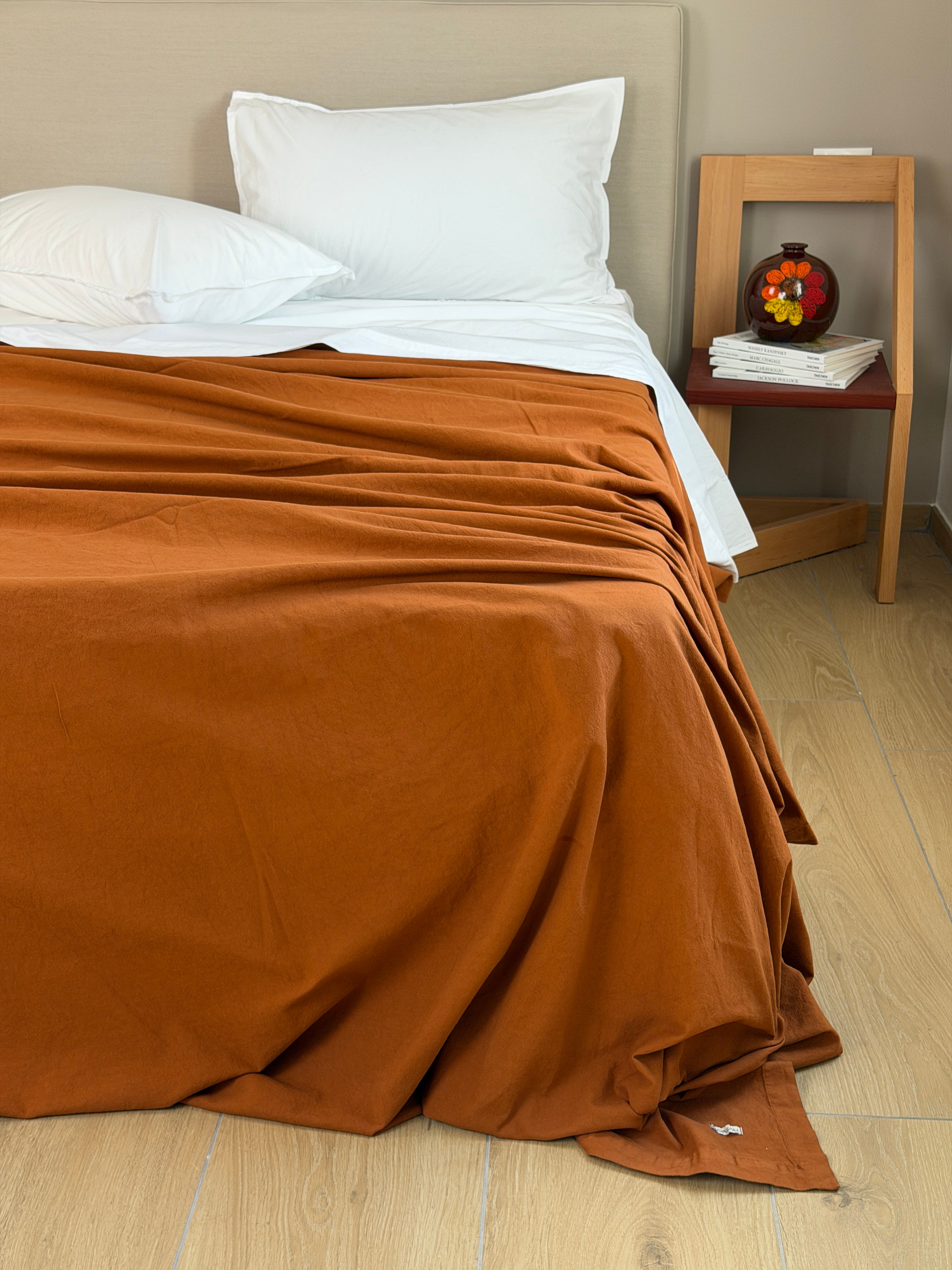 Copriletto No-Stiro ESSENZIALE Letto Moreali Tessile Casa Matrimoniale 270 x 270 Terracotta