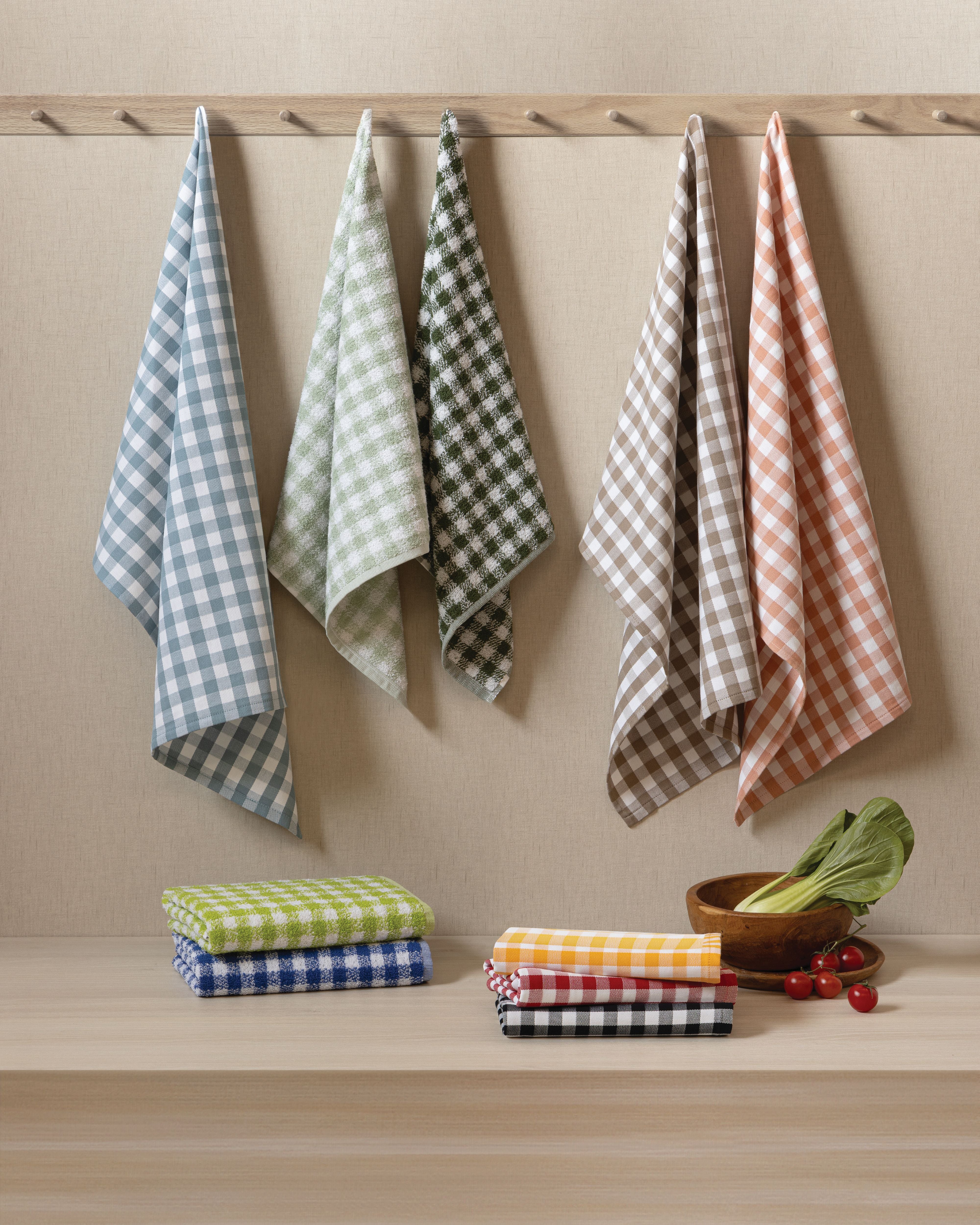 Set Canovacci Tela+Spugna QUADRETTI Cucina Moreali Tessile Casa