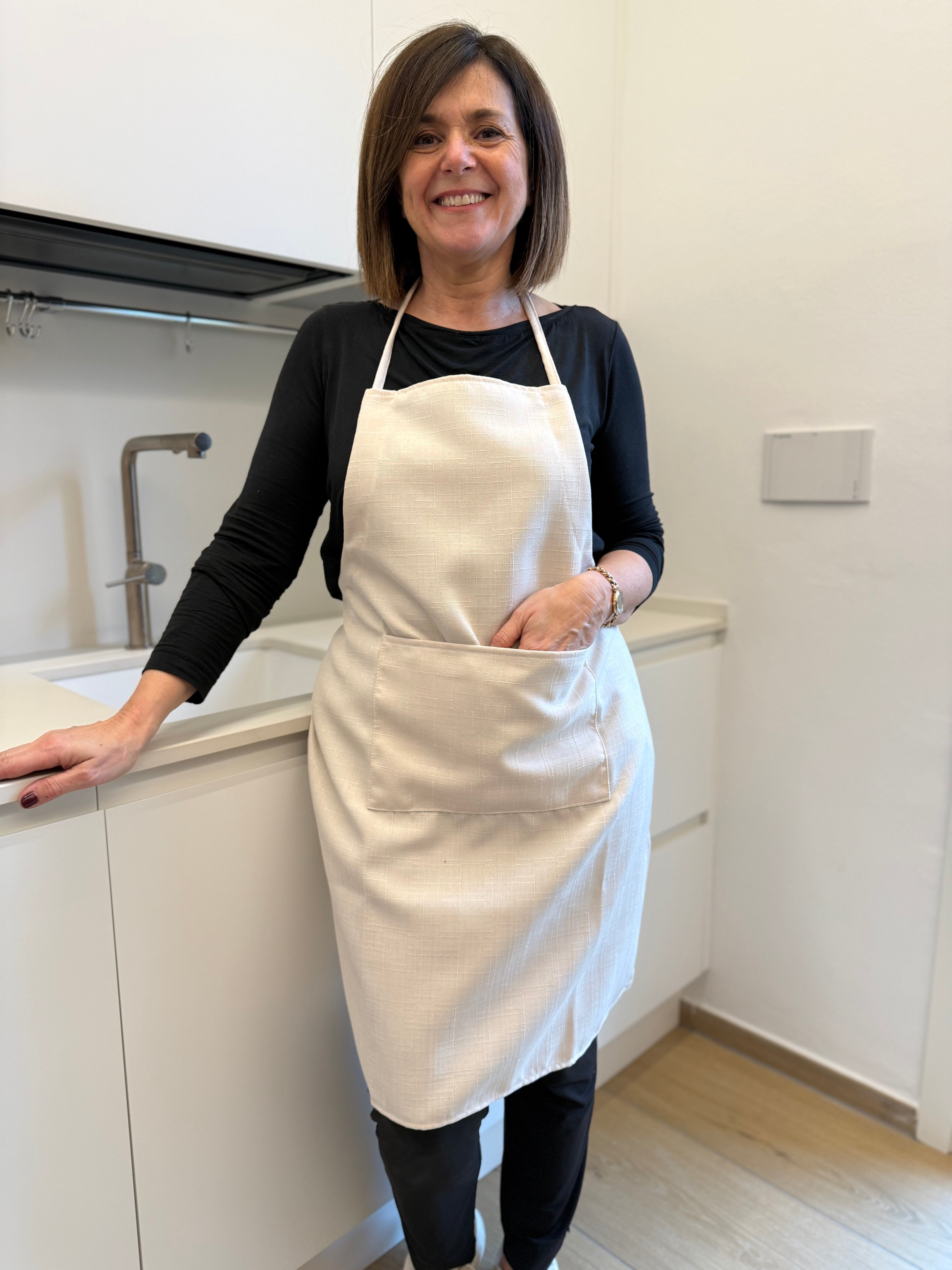 Grembiule Regolabile Antimacchia Cucina Moreali Tessile Casa Taglia Unica Panna