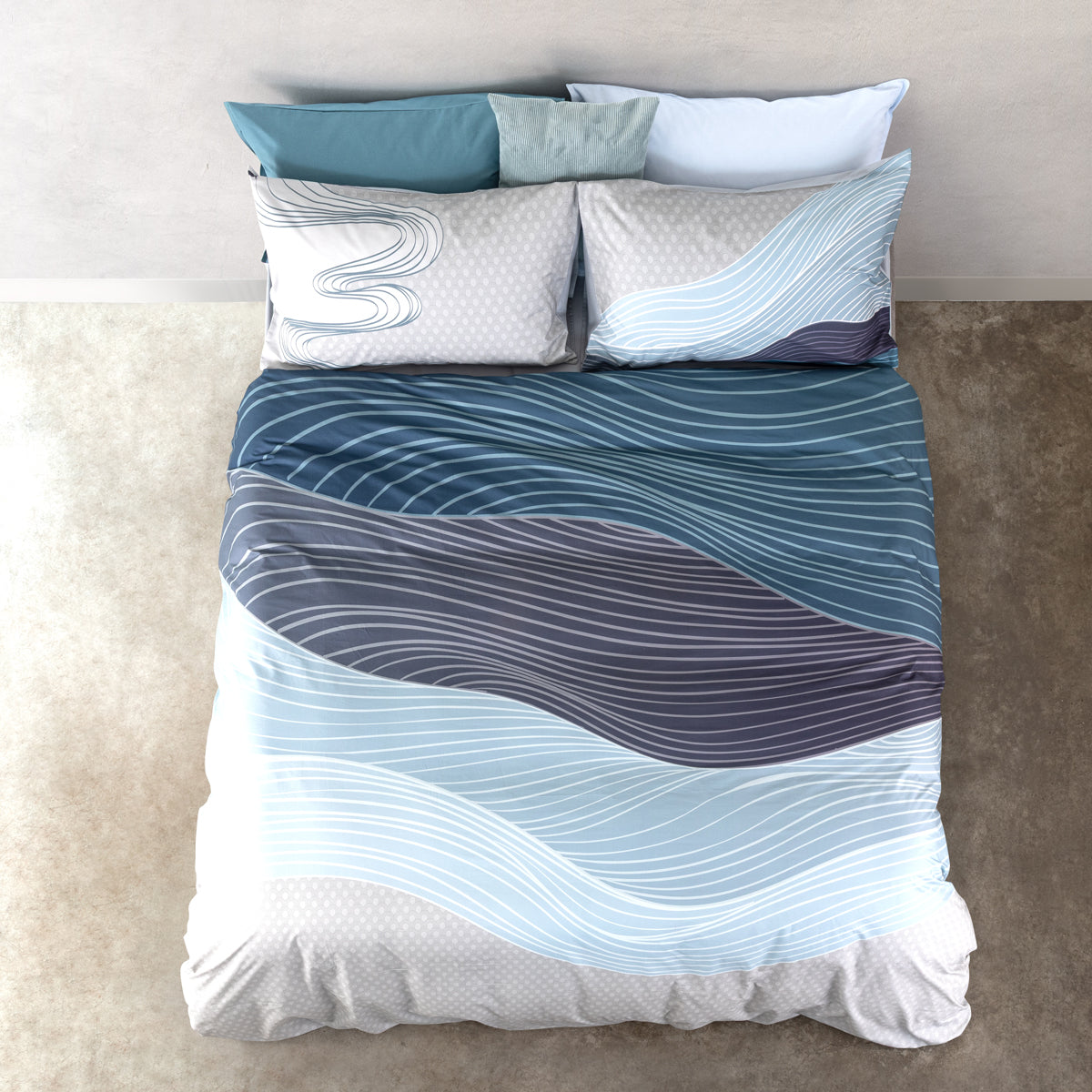 Parure Copripiumino Double Flower Power 2649 Letto Cogal Matrimoniale Carta da Zucchero