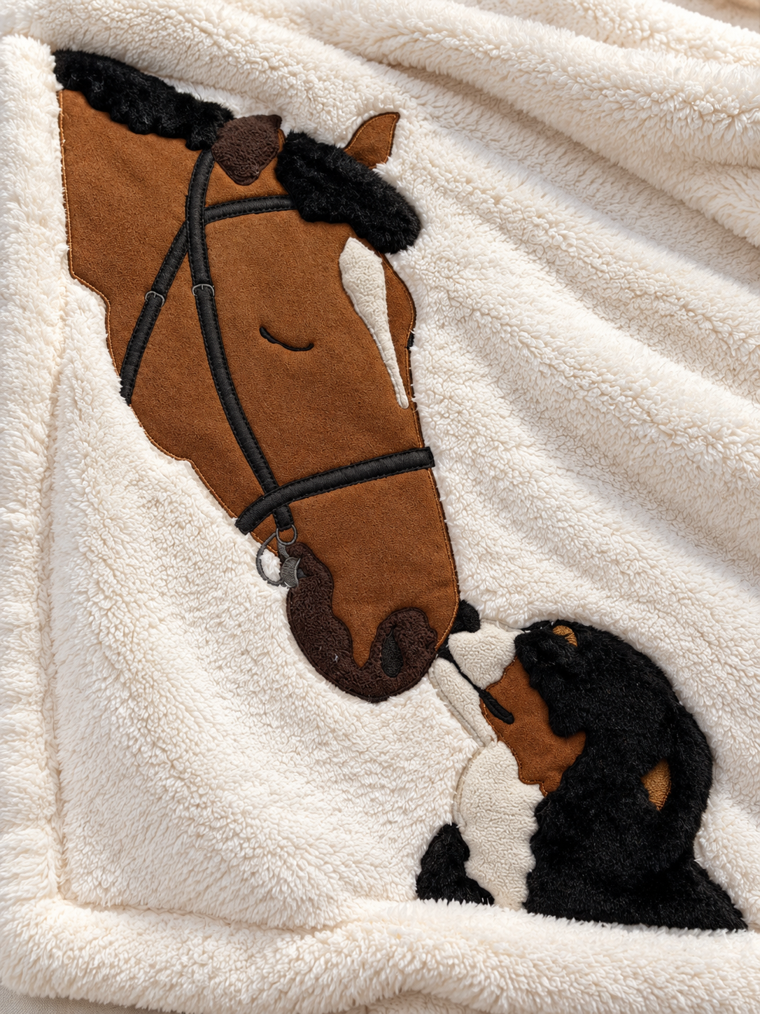 Plaid Pile Coccola Ricamato BOVARO KISS Soggiorno Maryplaid