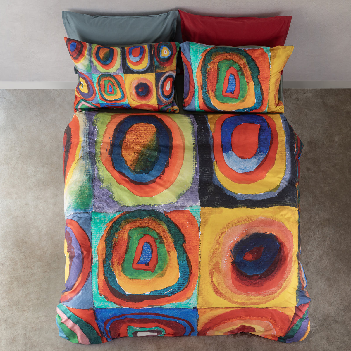 Parure Copripiumino ''Studio sul Colore'' KANDINSKY Letto Cogal Matrimoniale Arte