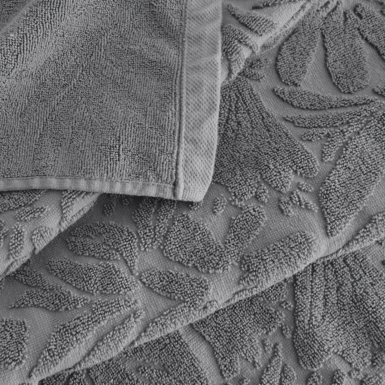 Set Asciugamani Jacquard Tinto Capo FLOWERS Bagno Moreali Tessile Casa