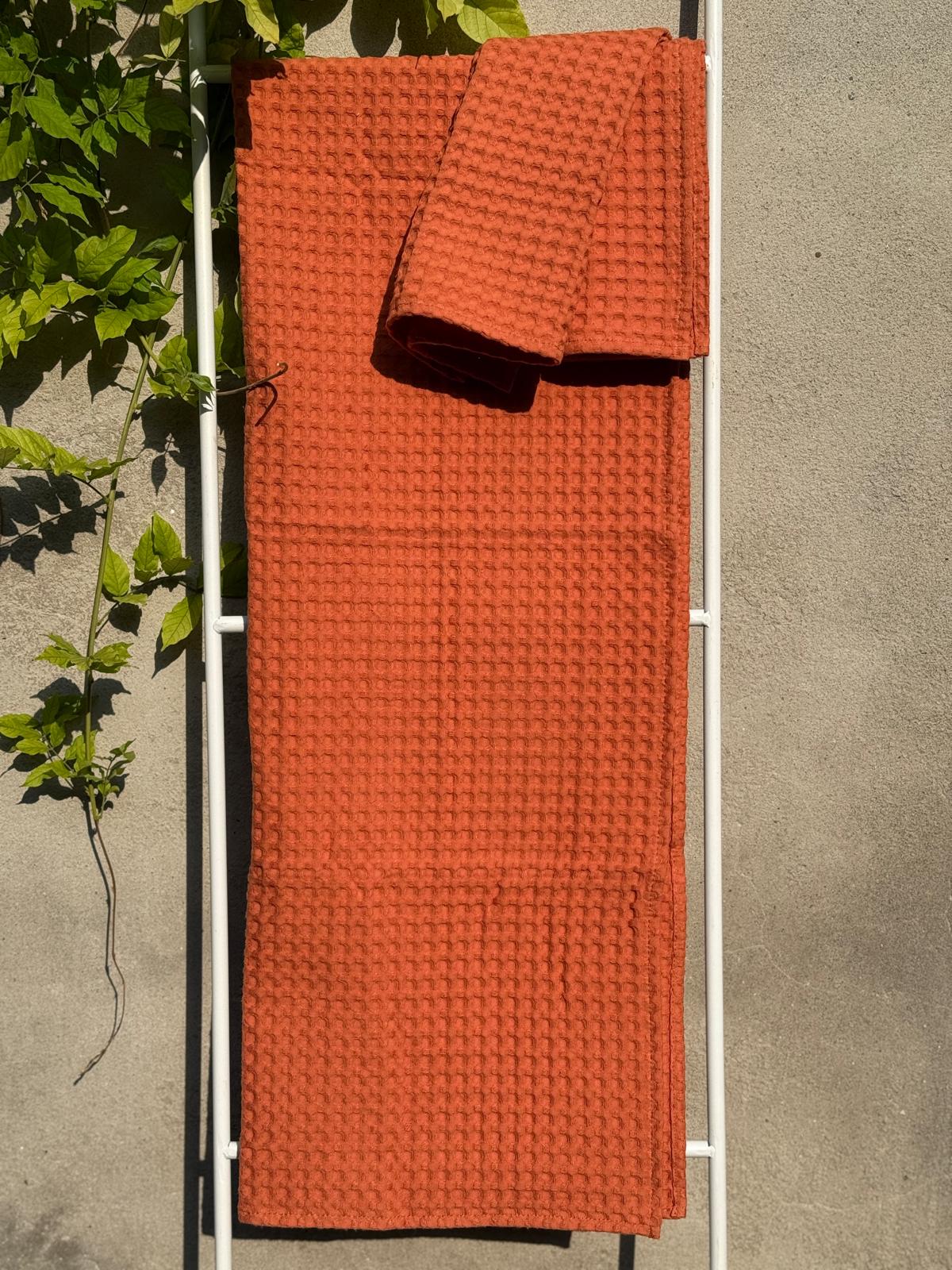 Set Asciugamani APONE Bagno Moreali Tessile Casa 60 x 110 / 40 x 60 Terracotta