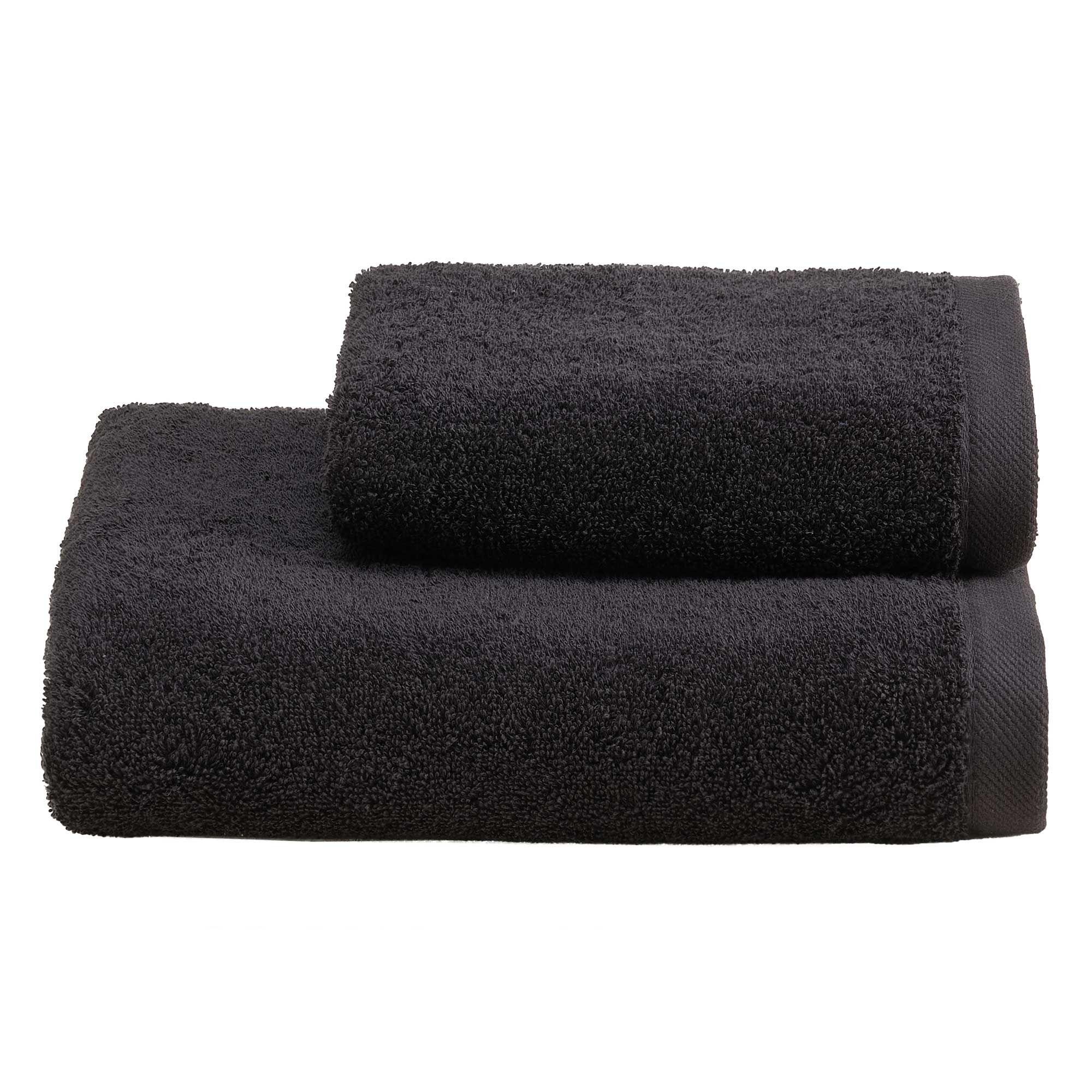 Set Asciugamani Soft CAREZZA Bagno Moreali Tessile Casa 60 x 110 / 40 x 60 Nero