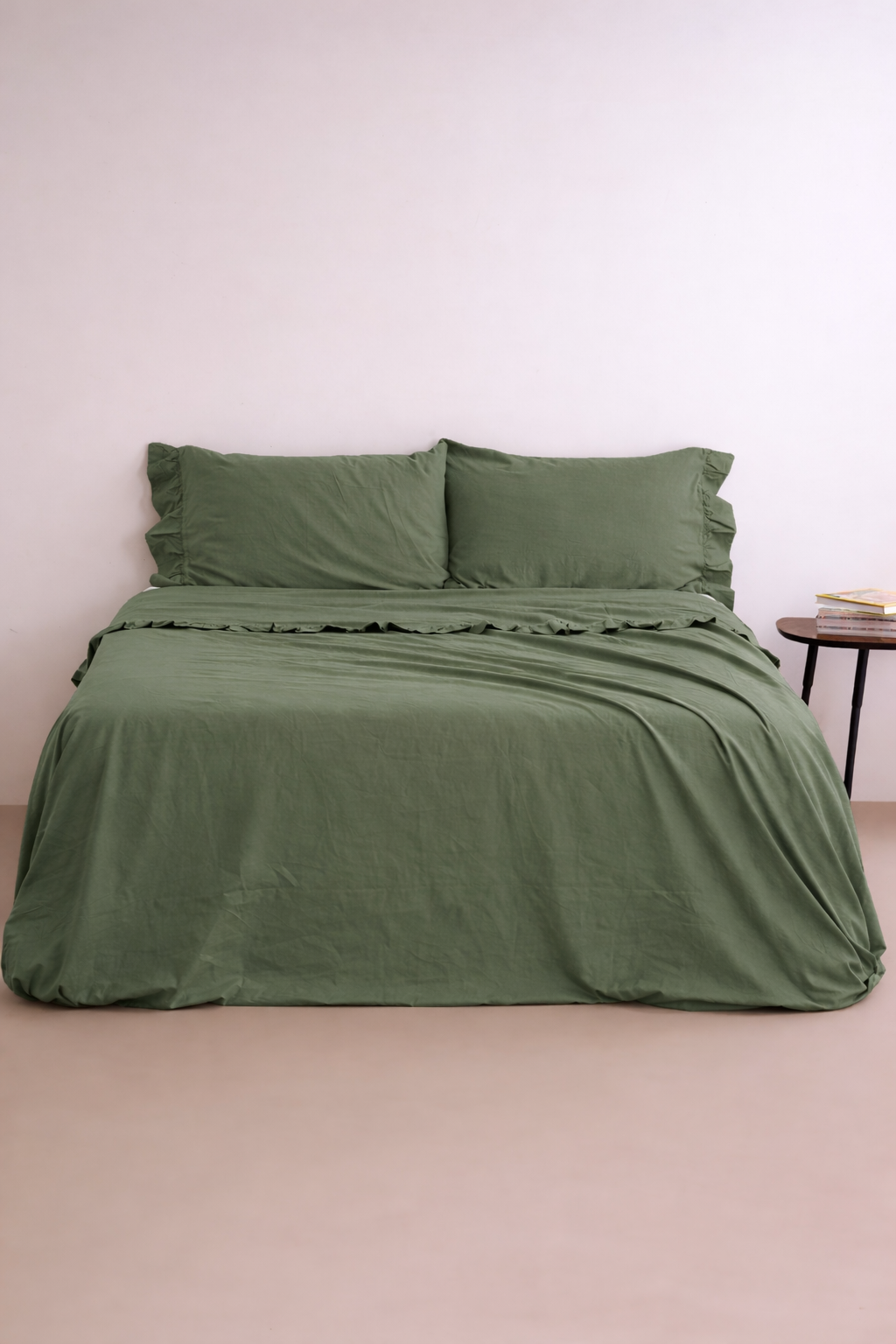 Parure Lenzuola No-Stiro FRAPPA Letto Moreali Tessile Casa Matrimoniale Verde