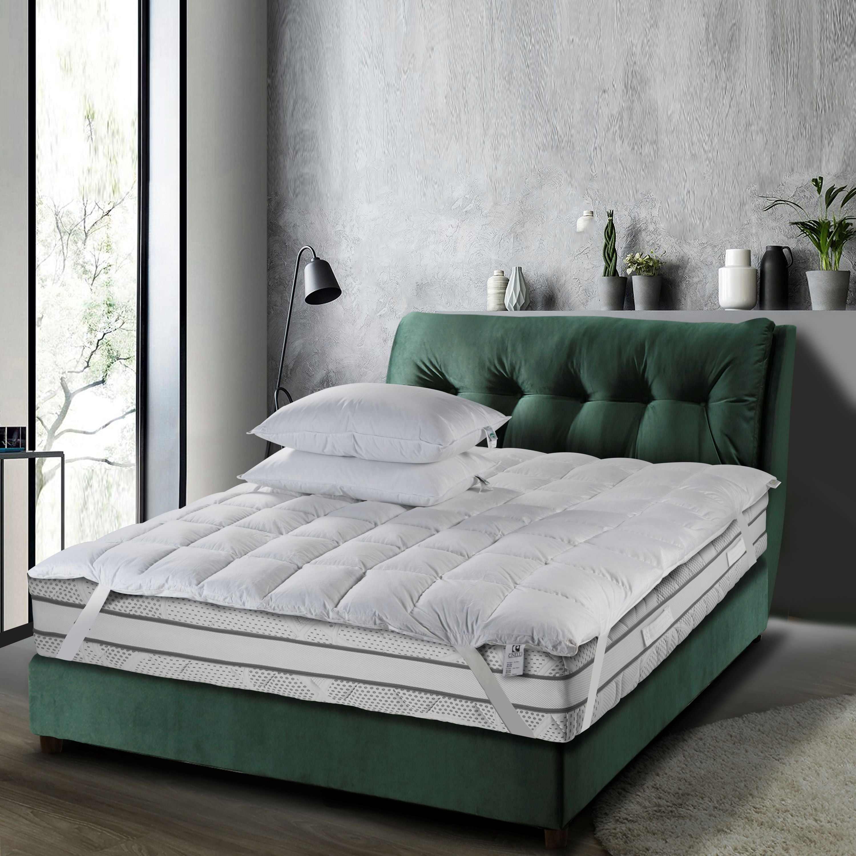 Topper in piumetta Feather Bed Materasso Cinelli 80 x 190 Bianco