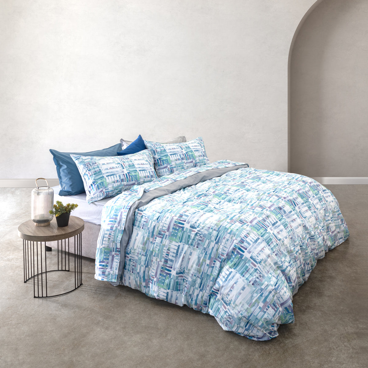 Completo Lenzuola Copriletto Day Dream 2521 Letto Cogal Matrimoniale Blue Cielo
