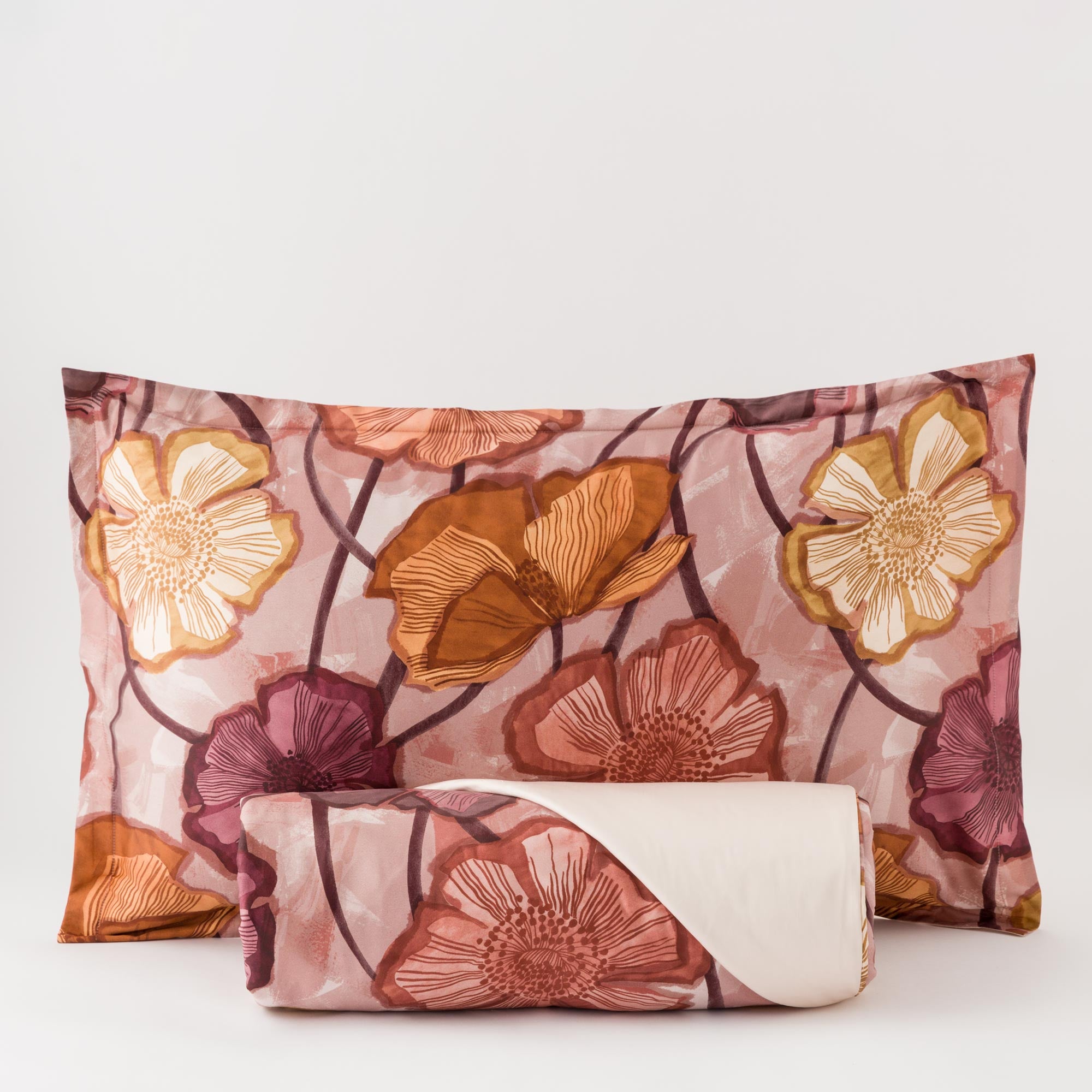 Parure Copripiumino Raso 300TC Stampa Digitale Keira Letto Reevèr Matrimoniale Cipolla