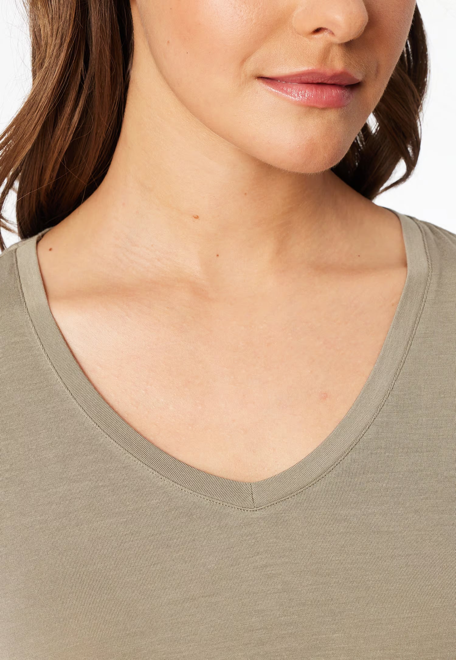 Maglietta Scollo a V Modal Verde Abbigliamento Schiesser