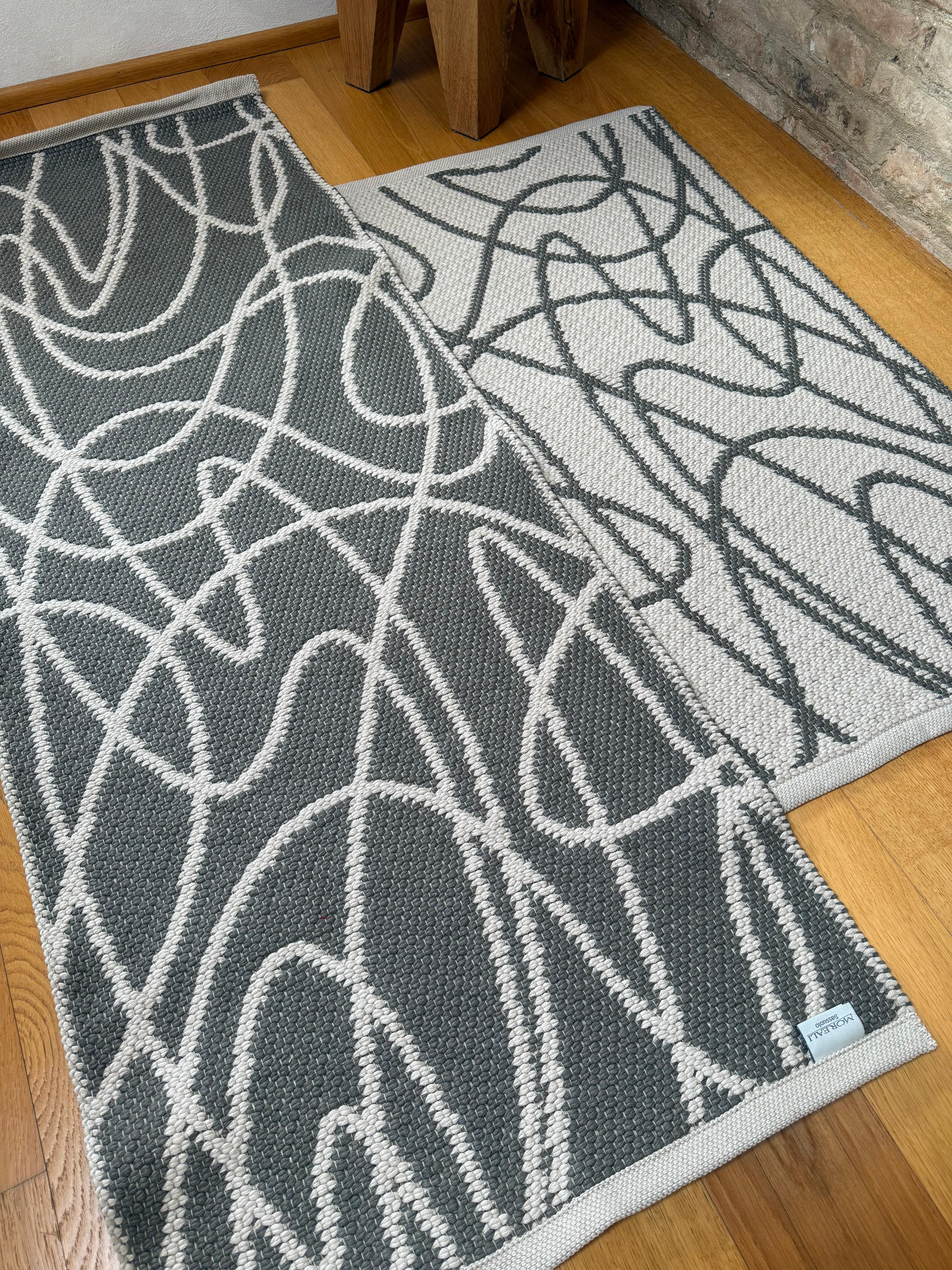 Tappeto Artigianale Lino/Cotone ABSTRACT Soggiorno Moreali Tessile Casa 60 x 100 Corda/Moka