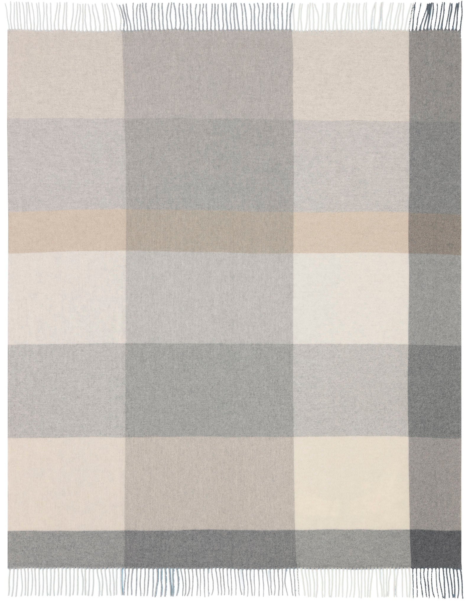 Plaid Cachemire Quadri Palette Soggiorno Borbo 130 x 170 Stone