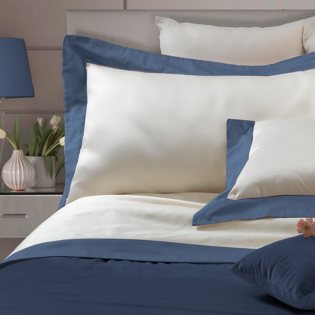 Parure Lenzuola Bordo Raso Luxury Letto Moreali Tessile Casa Matrimoniale Denim