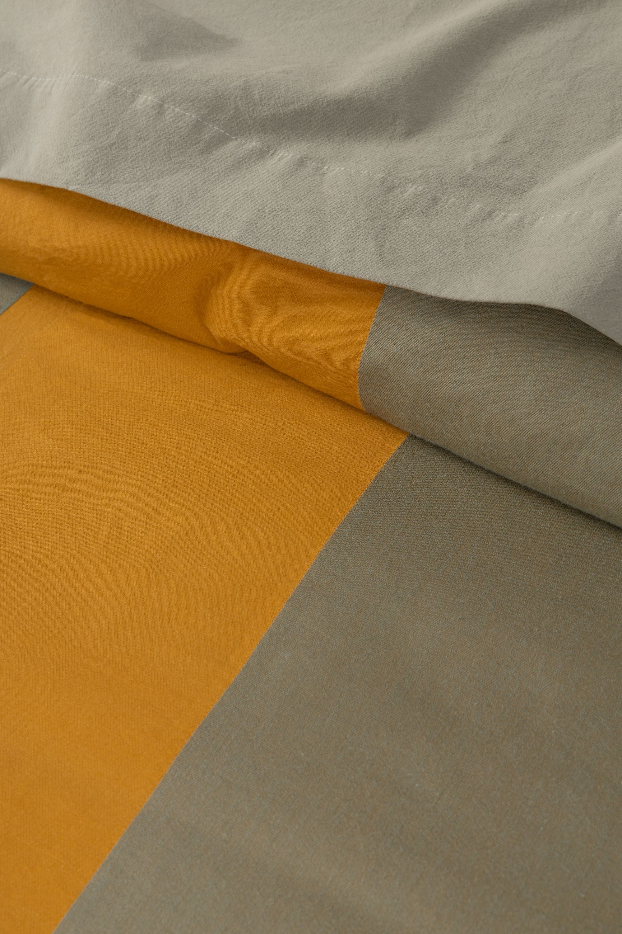 Parure Copripiumino Tinto Filo RIGONE Letto Sisu Matrimoniale Amber Gold/Green