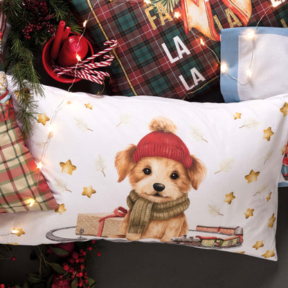 Coppia di Federe Madapolam Natalizie