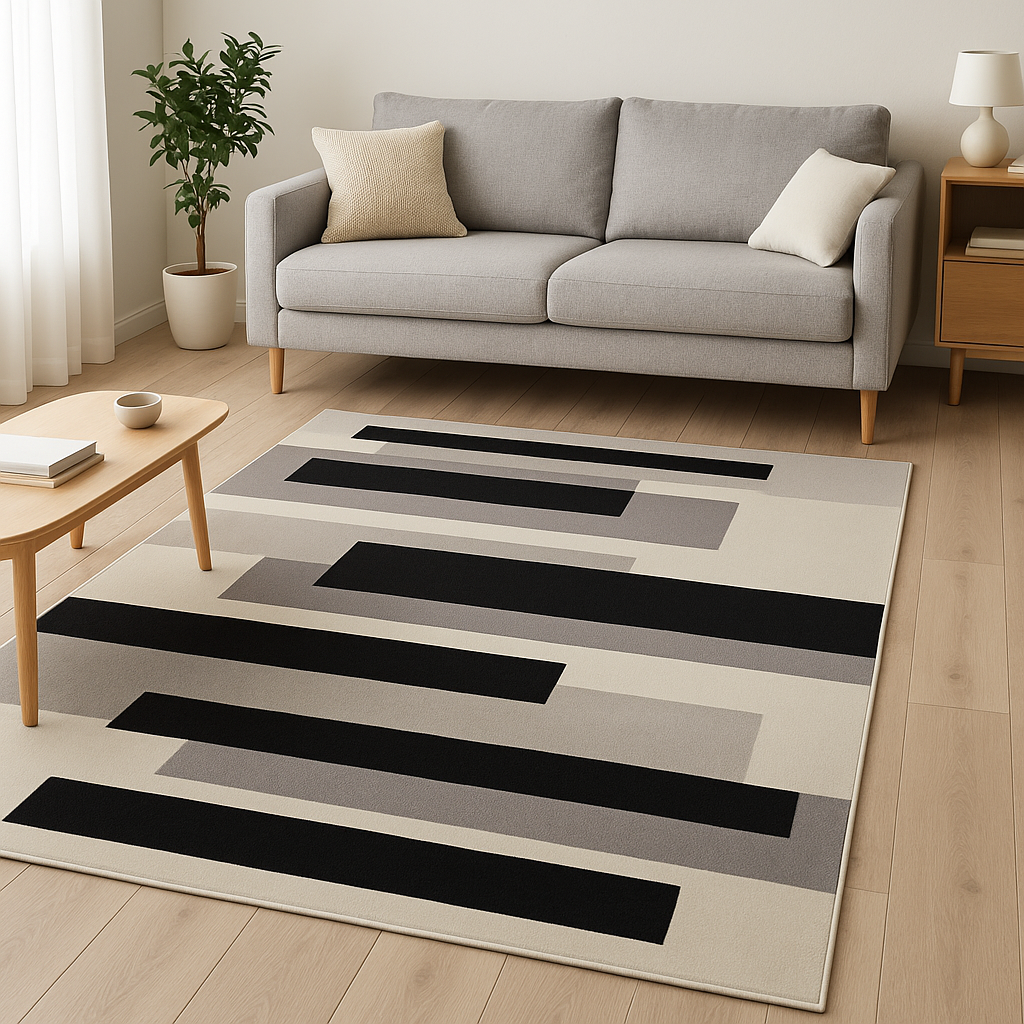 Tappeto Soggiorno Blend Lineare Soggiorno Moreali Tessile Casa 120 x 170 Grigio