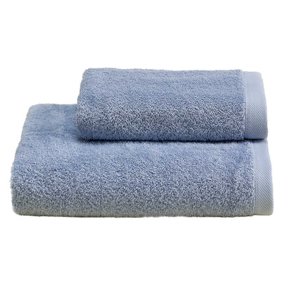 Set Asciugamani Soft CAREZZA Bagno Moreali Tessile Casa 60 x 110 / 40 x 60 Azzurro Polvere