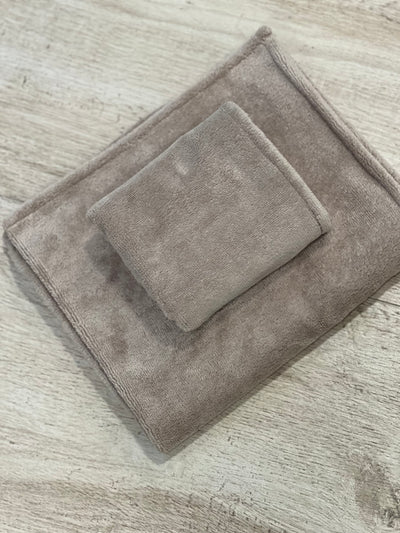 Set Asciugamani BAMBOO Made in Italy Bagno Moreali Tessile Casa 100 x 62 / 60 x 40 Deserto