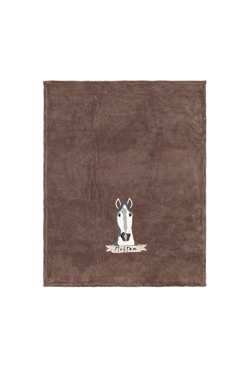 Plaid Pile Coccola Ricamato 'Horse' Soggiorno Maryplaid 150 x 180 Tortora