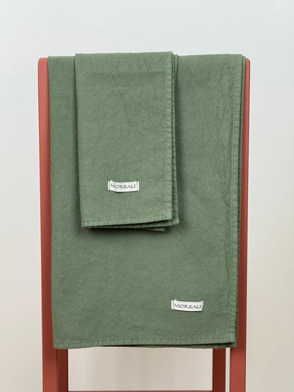 Set Canovacci No-Stiro Cotone STONE Cucina Moreali Tessile Casa 50 x 70 cm Verde