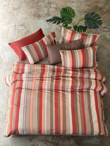 Parure Copripiumino BAIADERA Letto Moreali Tessile Casa Matrimoniale Terracotta