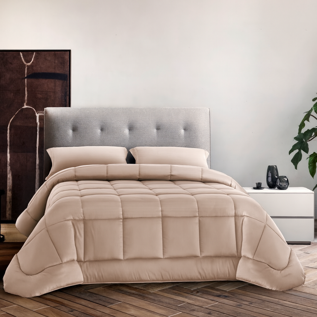 Trapunta Raso 300TC LUXURY Letto Moreali Tessile Casa 270 x 270 Tortora