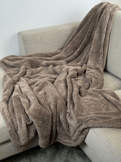 Coperta Extra Soft COCCOLA Soggiorno Moreali Tessile Casa Matrimoniale 250 x 210 Tortora