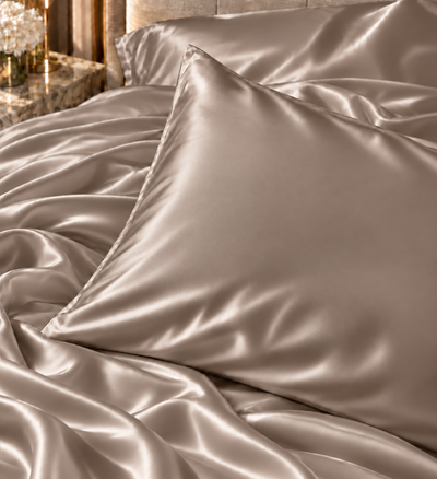 Federa in Seta Pura SUA MAESTÀ Letto Moreali Tessile Casa 50 x 80 cm Tortora