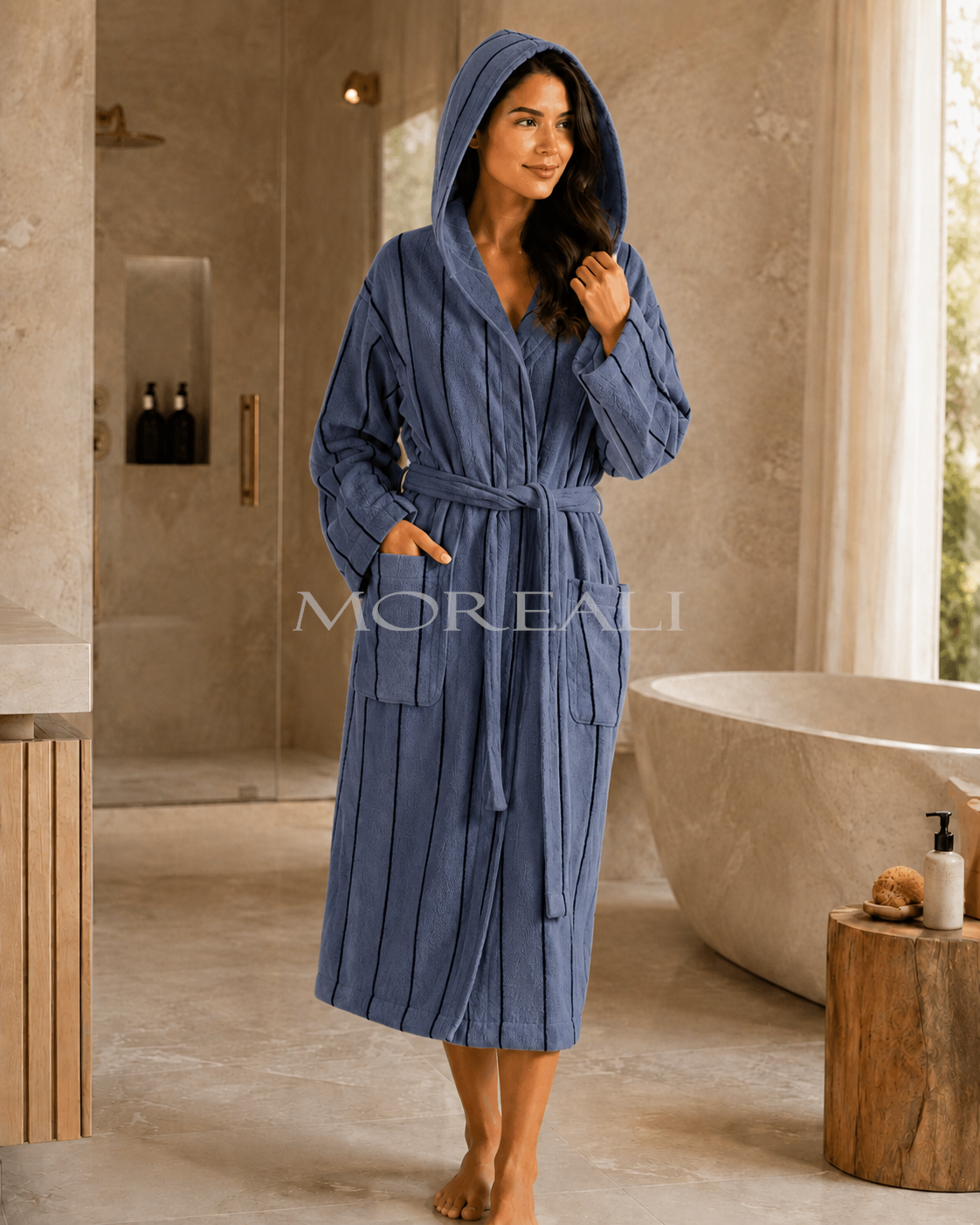 Accappatoio Unisex Tinto Filo SMART Bagno Fazzini L / XL Avio/Navy