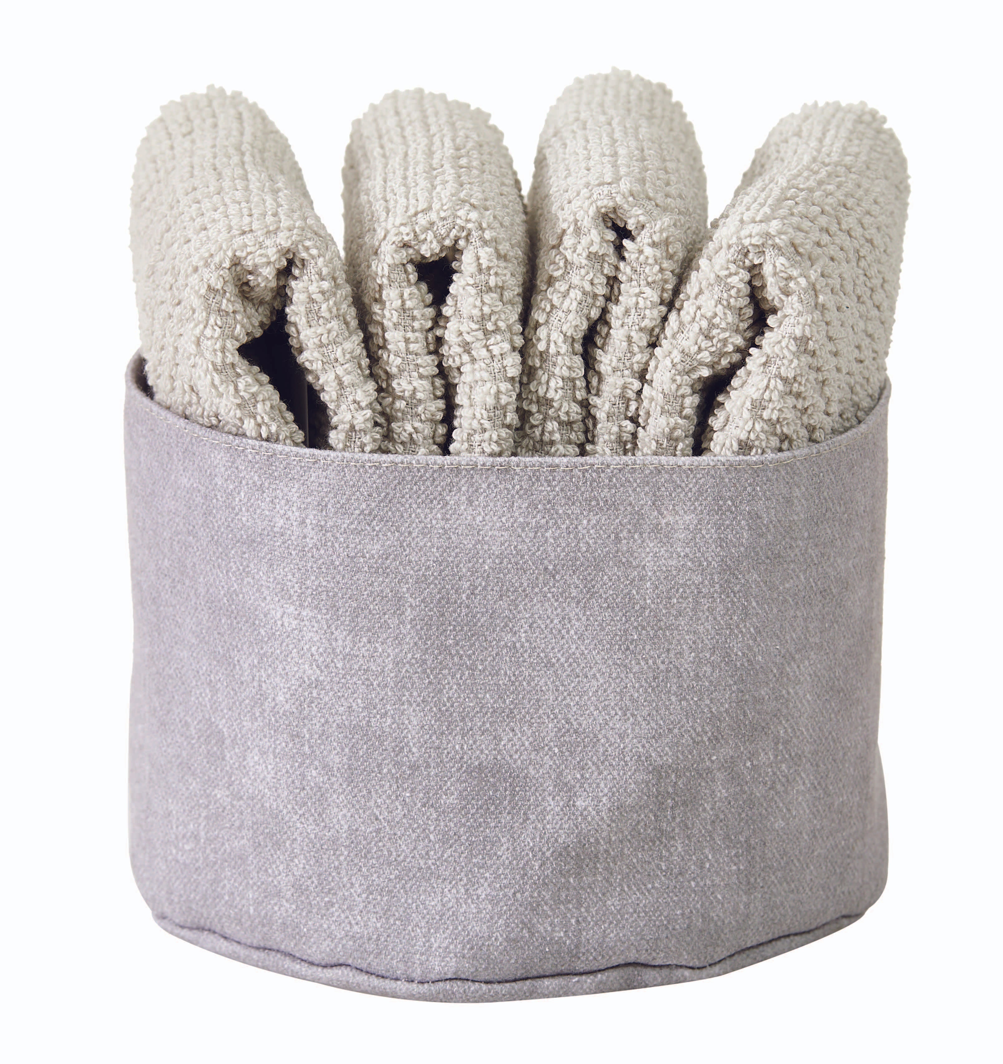 Set 4 Lavette + Cestino PEPE Bagno Maison Sucrée 30 x 30 Perla var.06