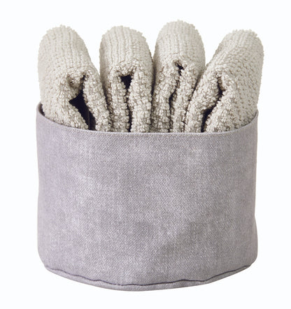 Set 4 Lavette + Cestino PEPE Bagno Maison Sucrée 30 x 30 Perla var.06