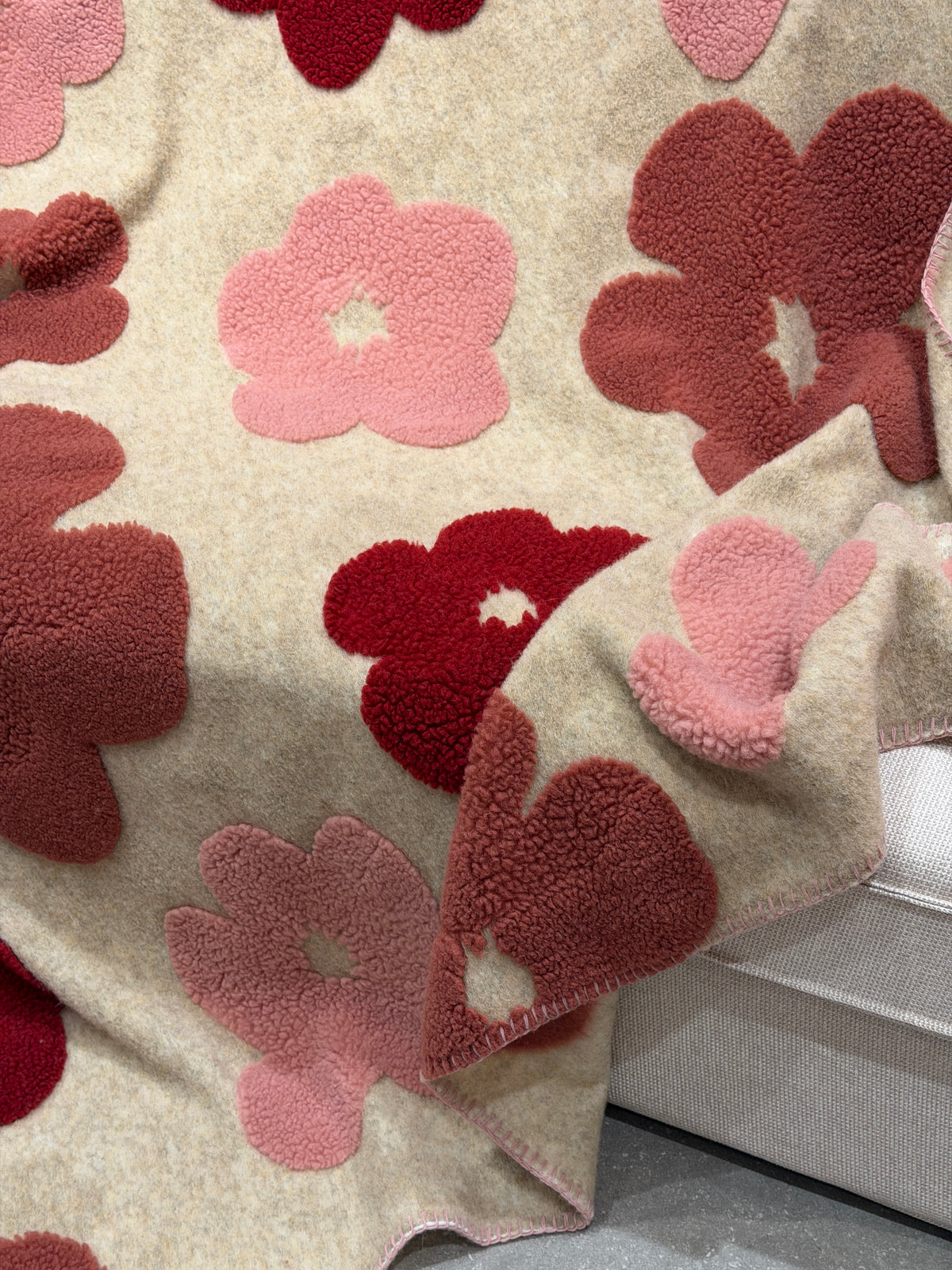 Plaid Lana Cotta Italiana POP ART FLOWERS Soggiorno Moreali Tessile Casa