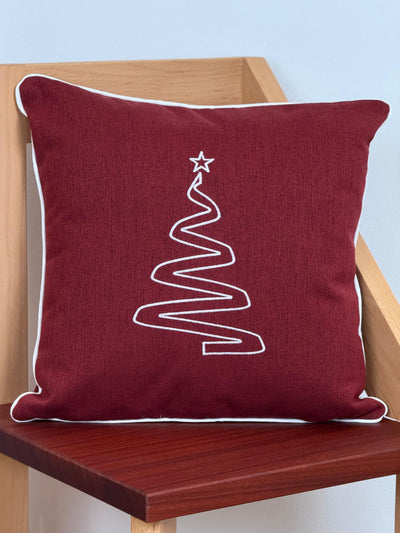 Cuscino Arredo Piping Christmas Tree Soggiorno Moreali Tessile Casa 45 x 45 Rosso